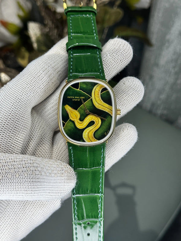 Patek Philippe Golden Ellipse Burmese Python Premium Quartz Watch