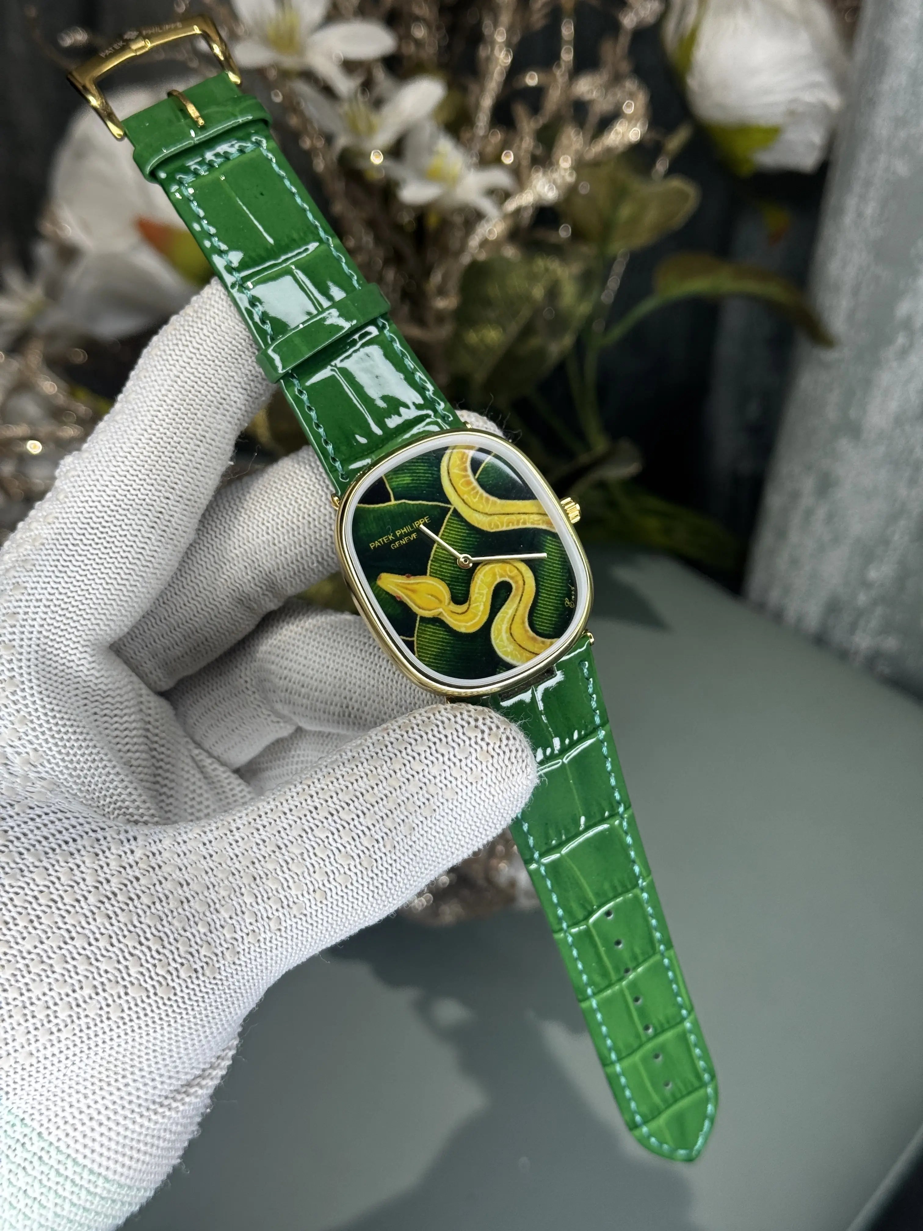 Patek Philippe Golden Ellipse Burmese Python Premium Quartz Watch