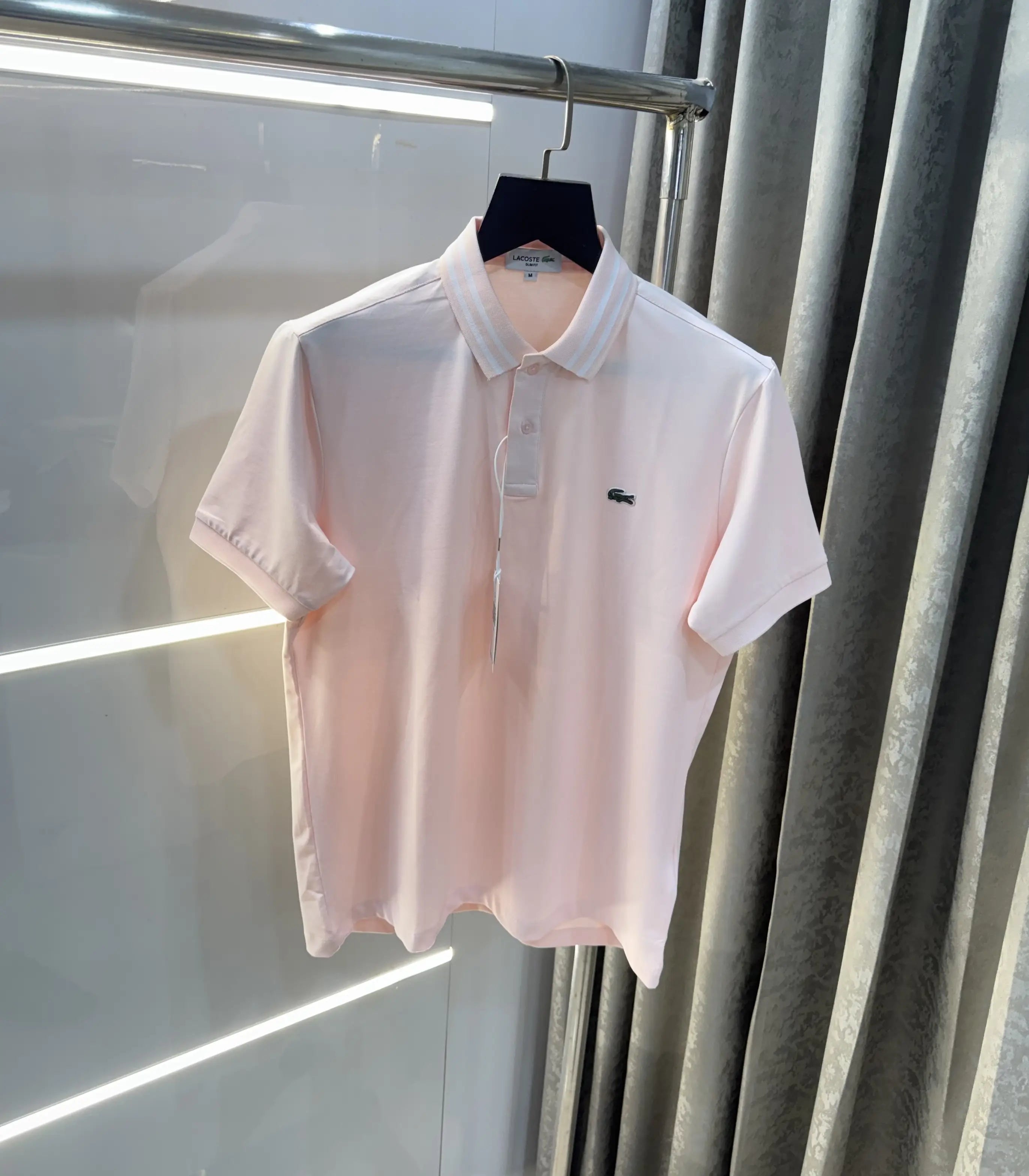 Lacost e Pink Embroidery Logo Premium Polo T-Shirt