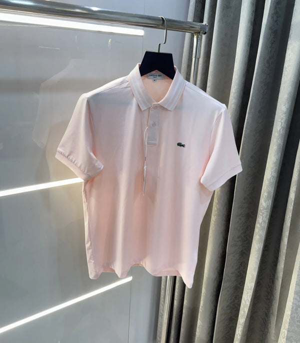 Lacost e Pink Embroidery Logo Premium Polo T-Shirt