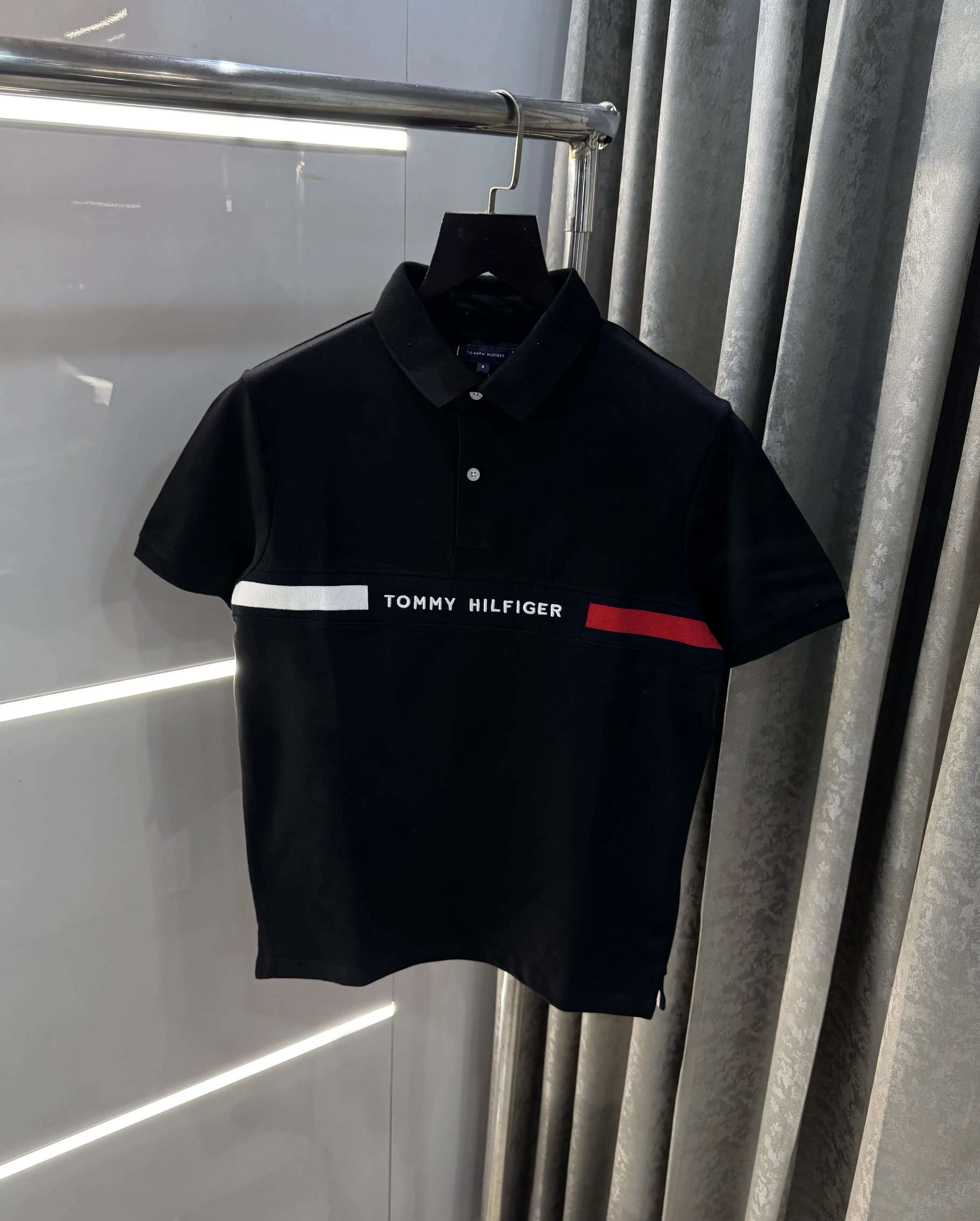 Tommy  Hilfiger Black Logo Work Premium Polo T-Shirt