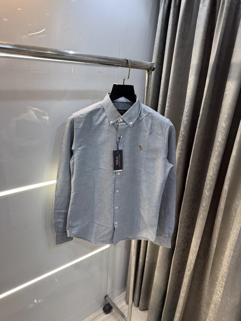 Ralph  Lauren Grey Embroidry Logo Premium Shirt