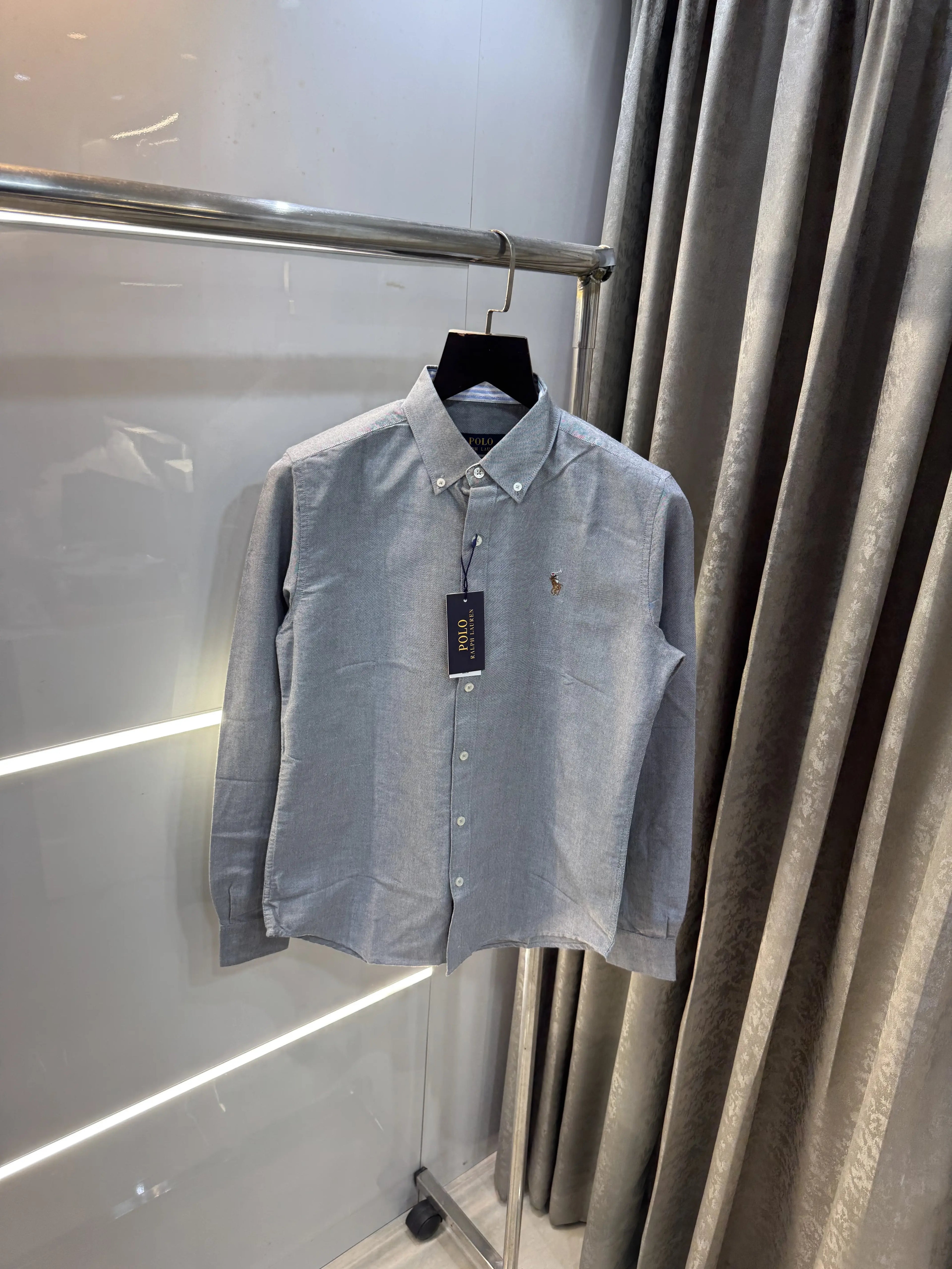 Ralph  Lauren Grey Embroidry Logo Premium Shirt