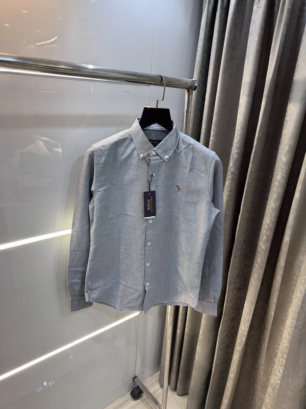 Ralph  Lauren Grey Embroidry Logo Premium Shirt