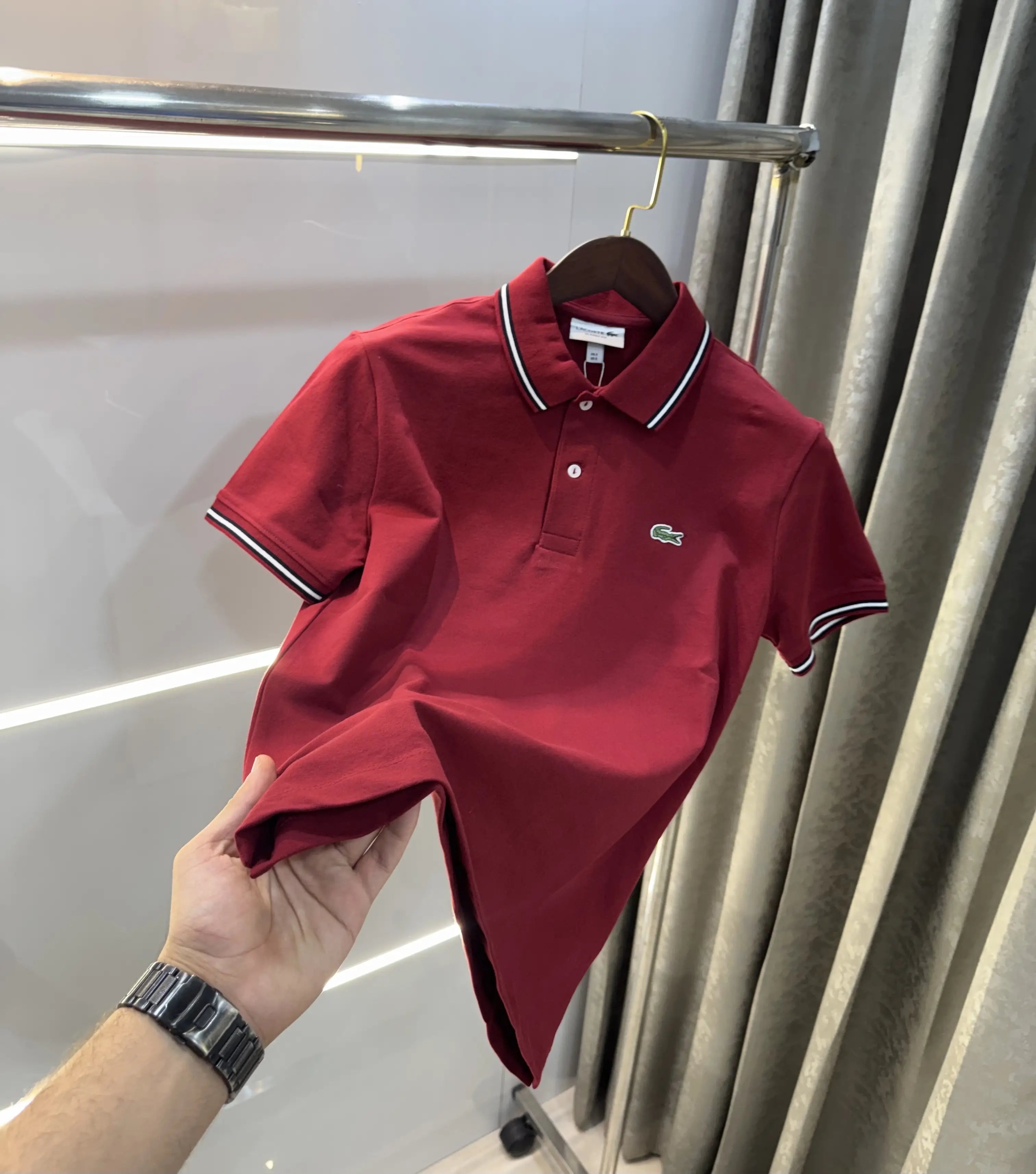 Lacost e Maroon Logo Work Premium Polo T-Shirt Secondary image