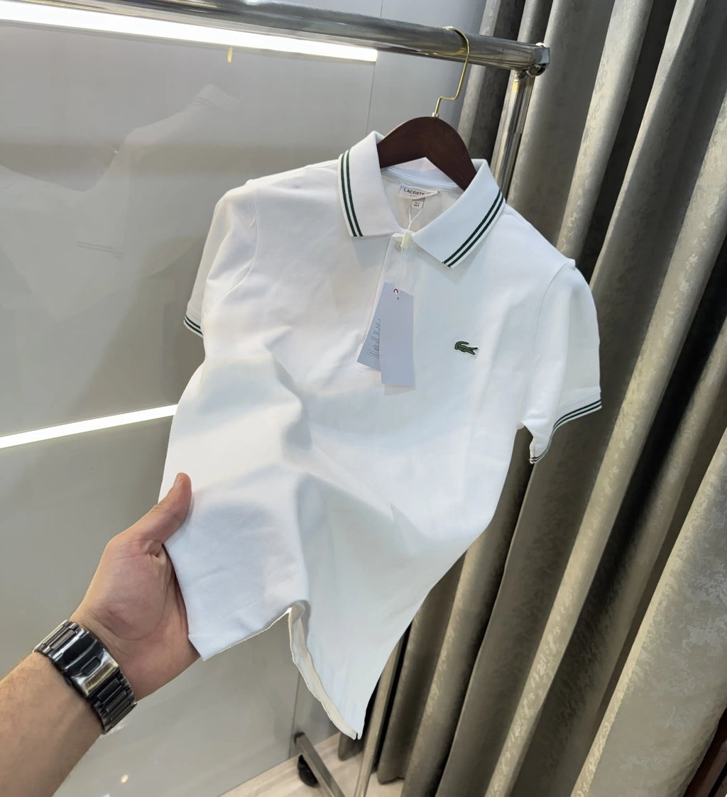 Lacost e White Logo Work Premium Polo T-Shirt