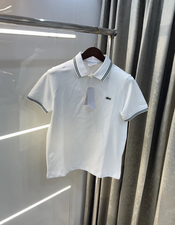 Lacost e White Logo Work Premium Polo T-Shirt