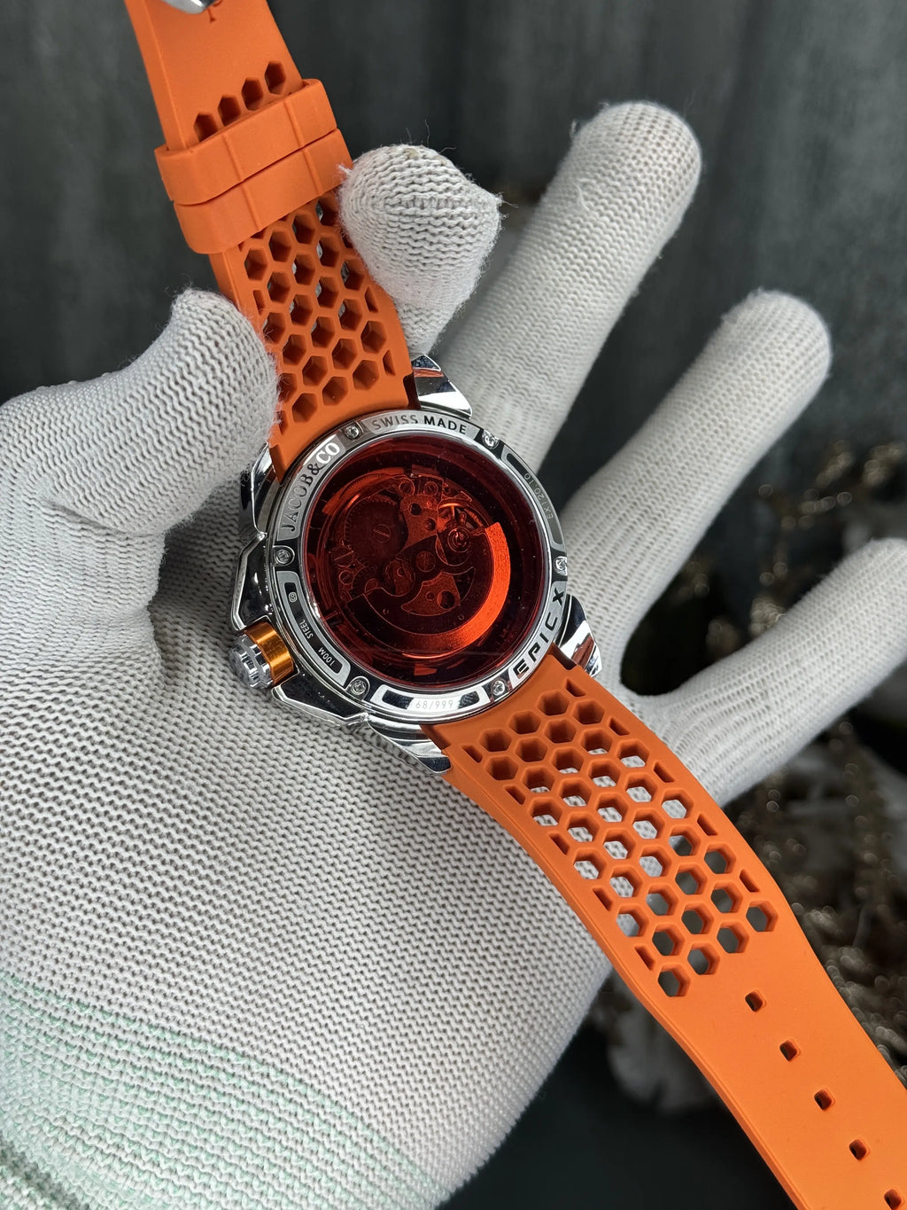 Jacob&co. Ram Japan Silver Orange Premium Automatic Watch
