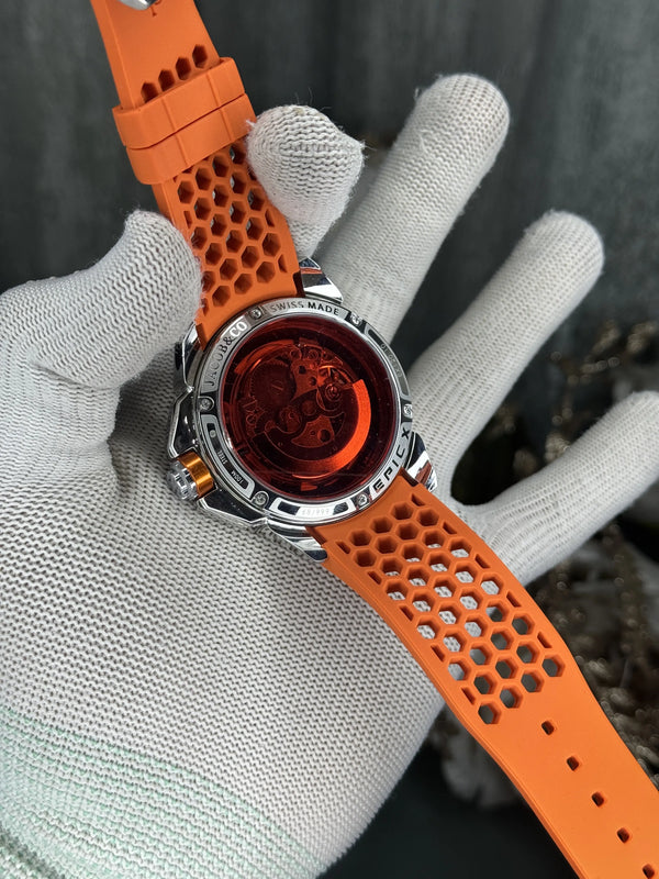Jacob&co. Ram Japan Silver Orange Premium Automatic Watch