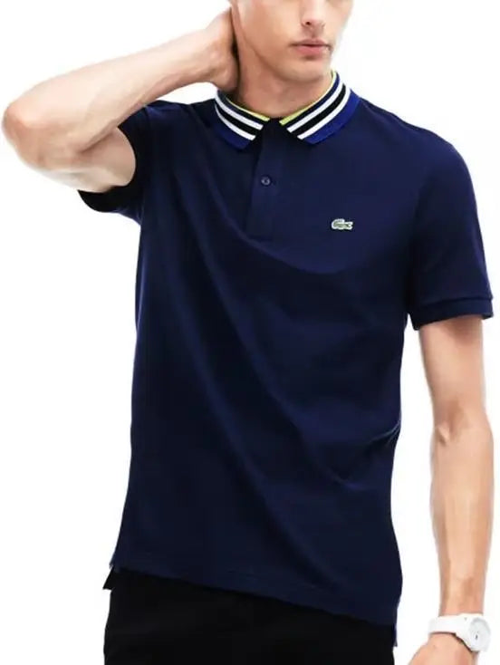 Lacost e Navy Blue Embroidery Logo Premium Polo T-Shirt