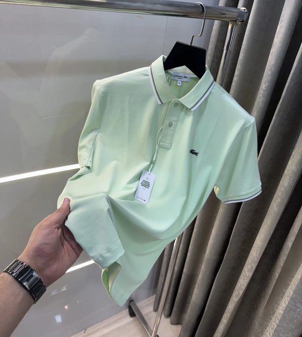 Lacost e Aqua Green Embroidery Logo Premium Polo T-Shirt