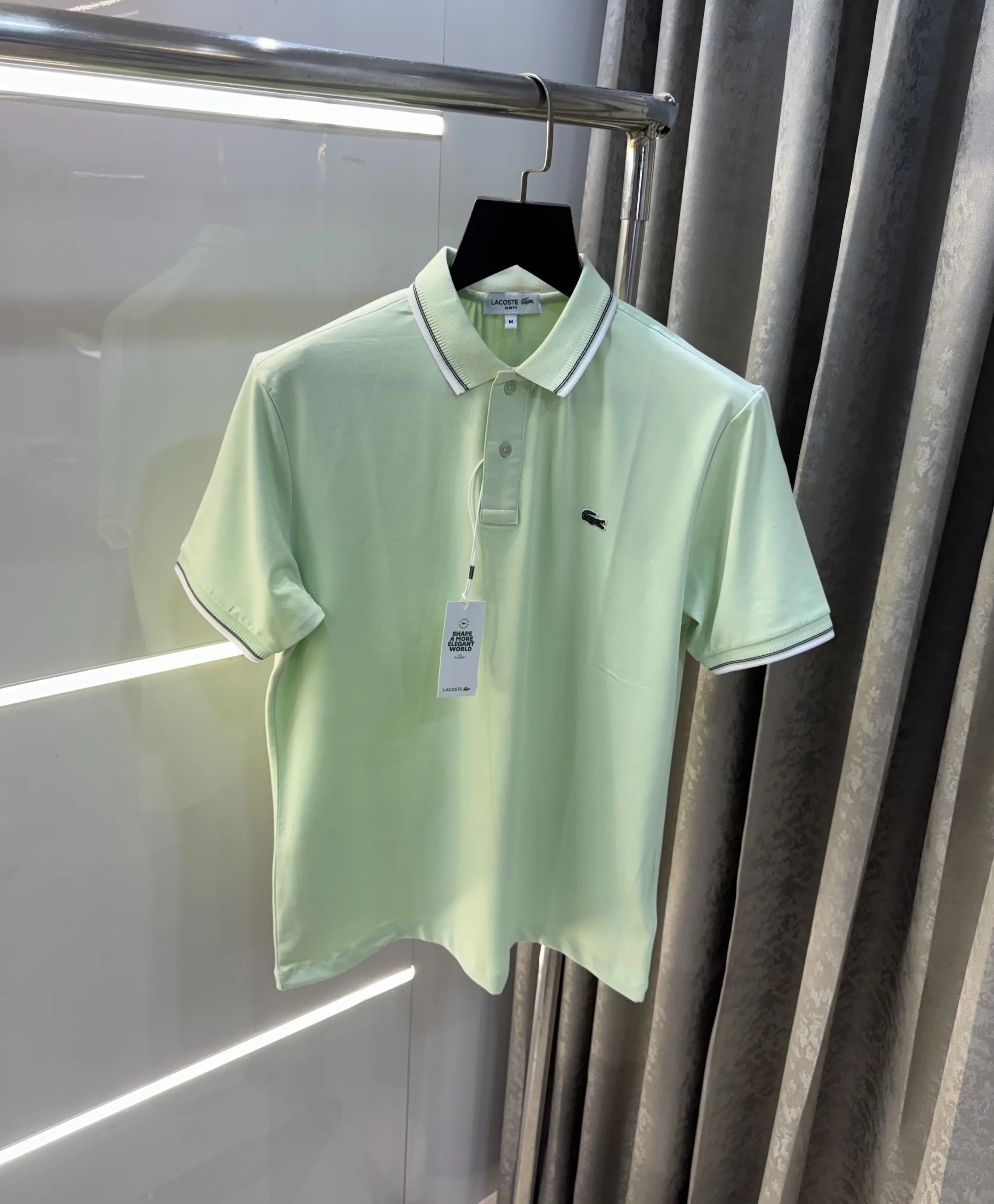 Lacost e Aqua Green Embroidery Logo Premium Polo T-Shirt