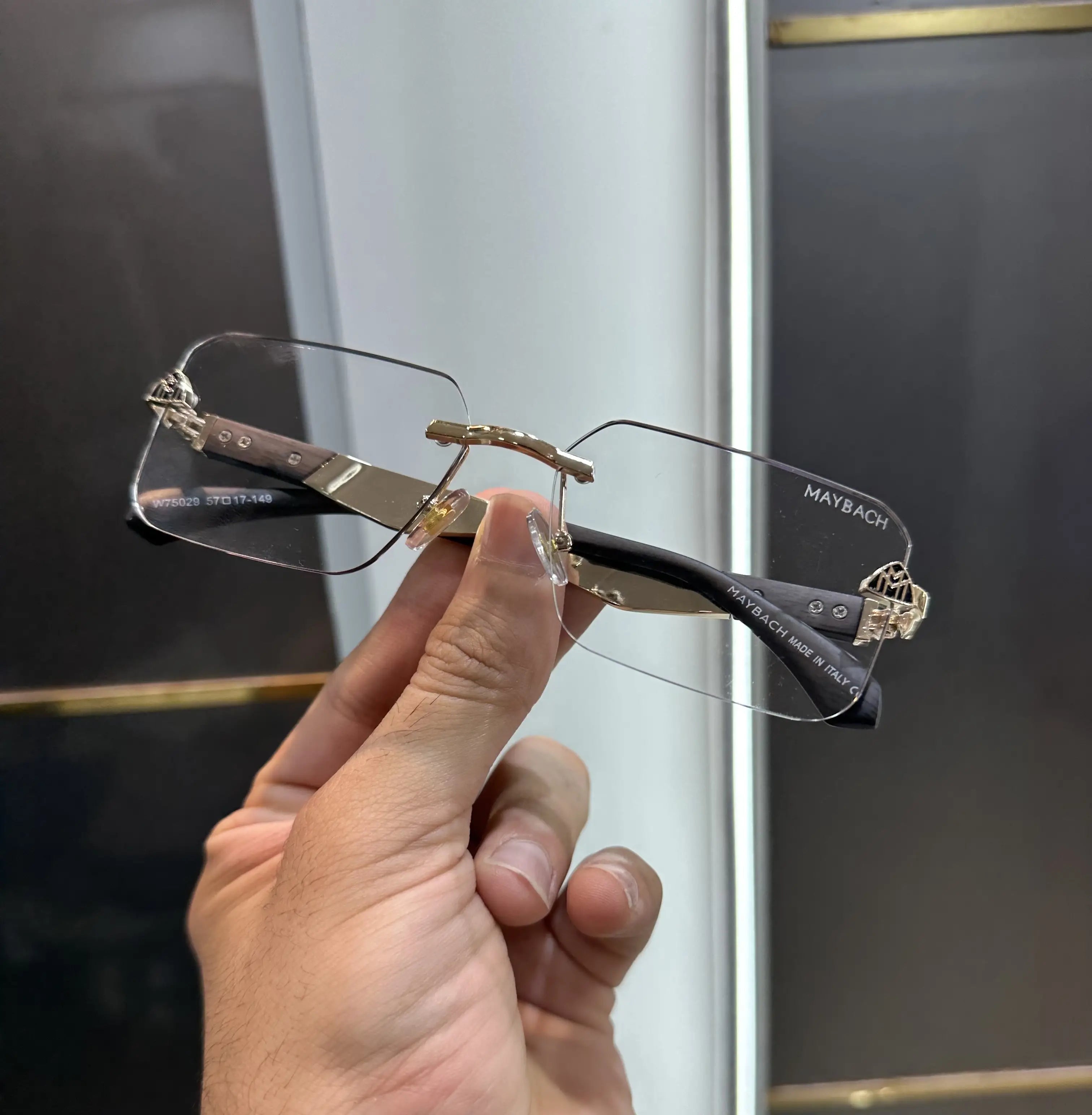 Maybach Wooden Black Luxury Glasses 5029