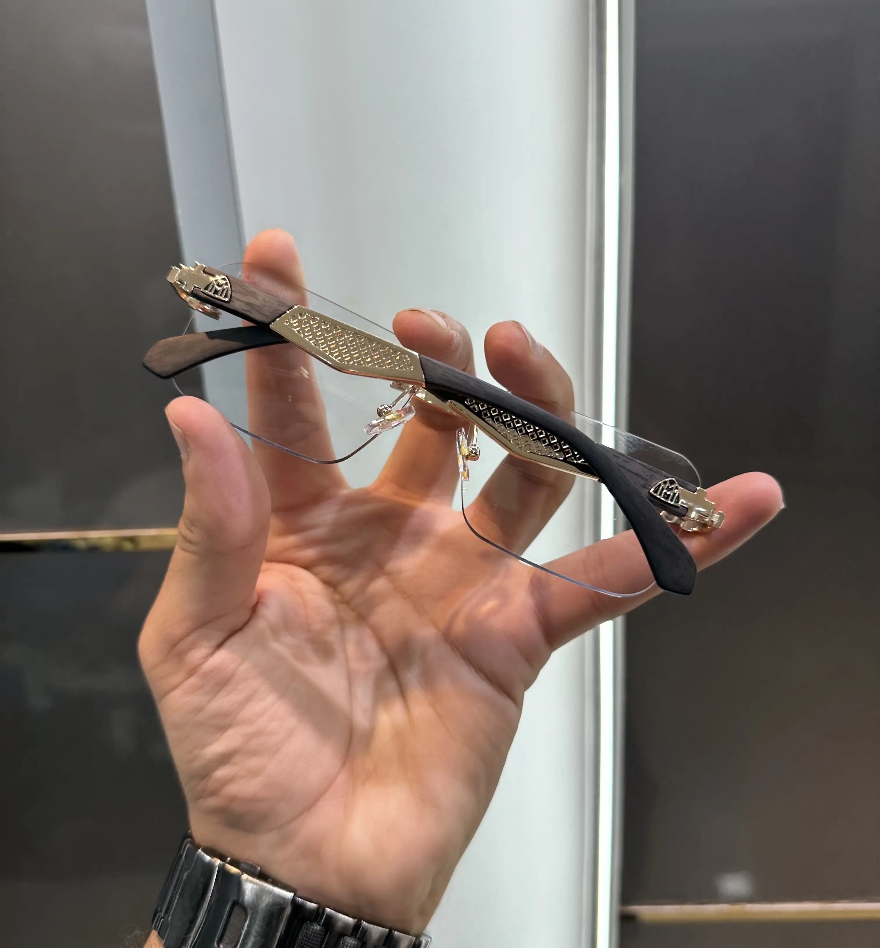 Maybach Wooden Black Luxury Glasses 5029