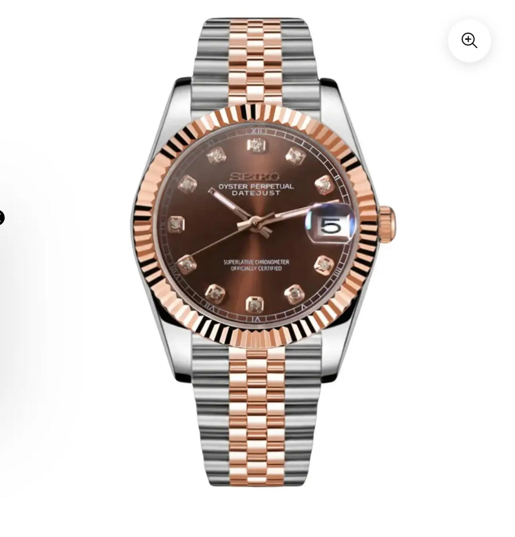 Seik o Datejust Dual Chocolate Dial Premium Sweep Watch