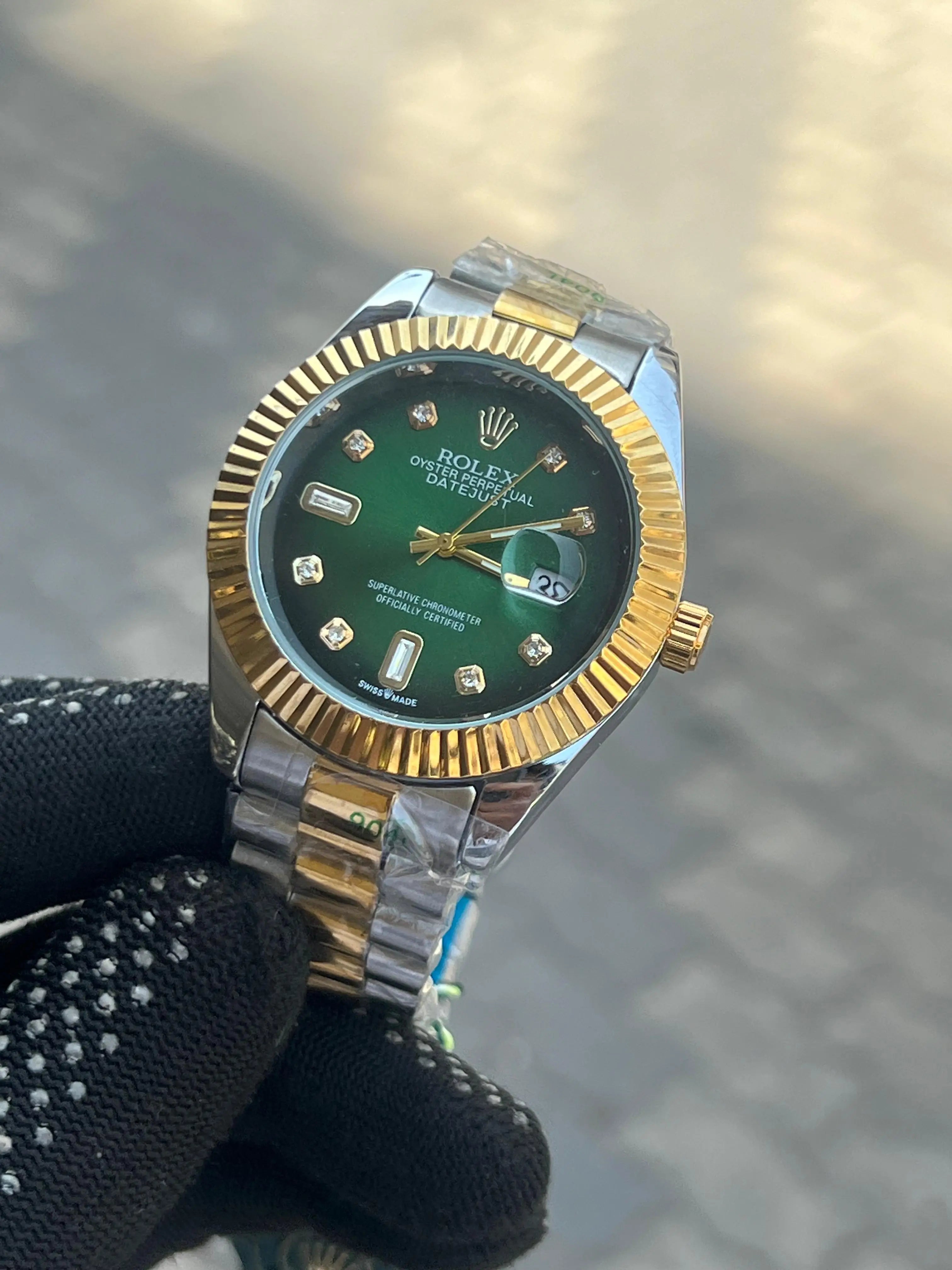 Rol_ex Date Just Diamond Two Tone