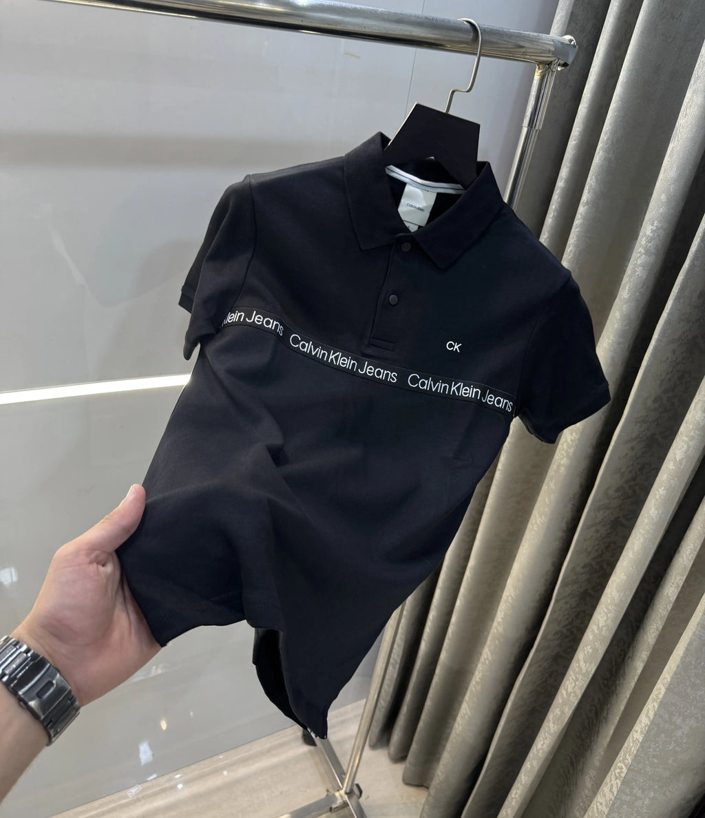 Calvin Klein Black Logo Work Premium Polo T-Shirt