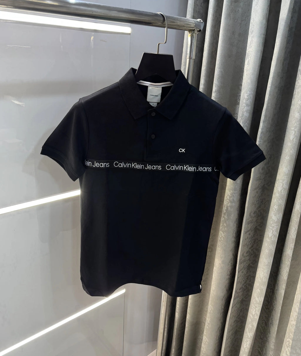 Calvin Klein Black Logo Work Premium Polo T-Shirt