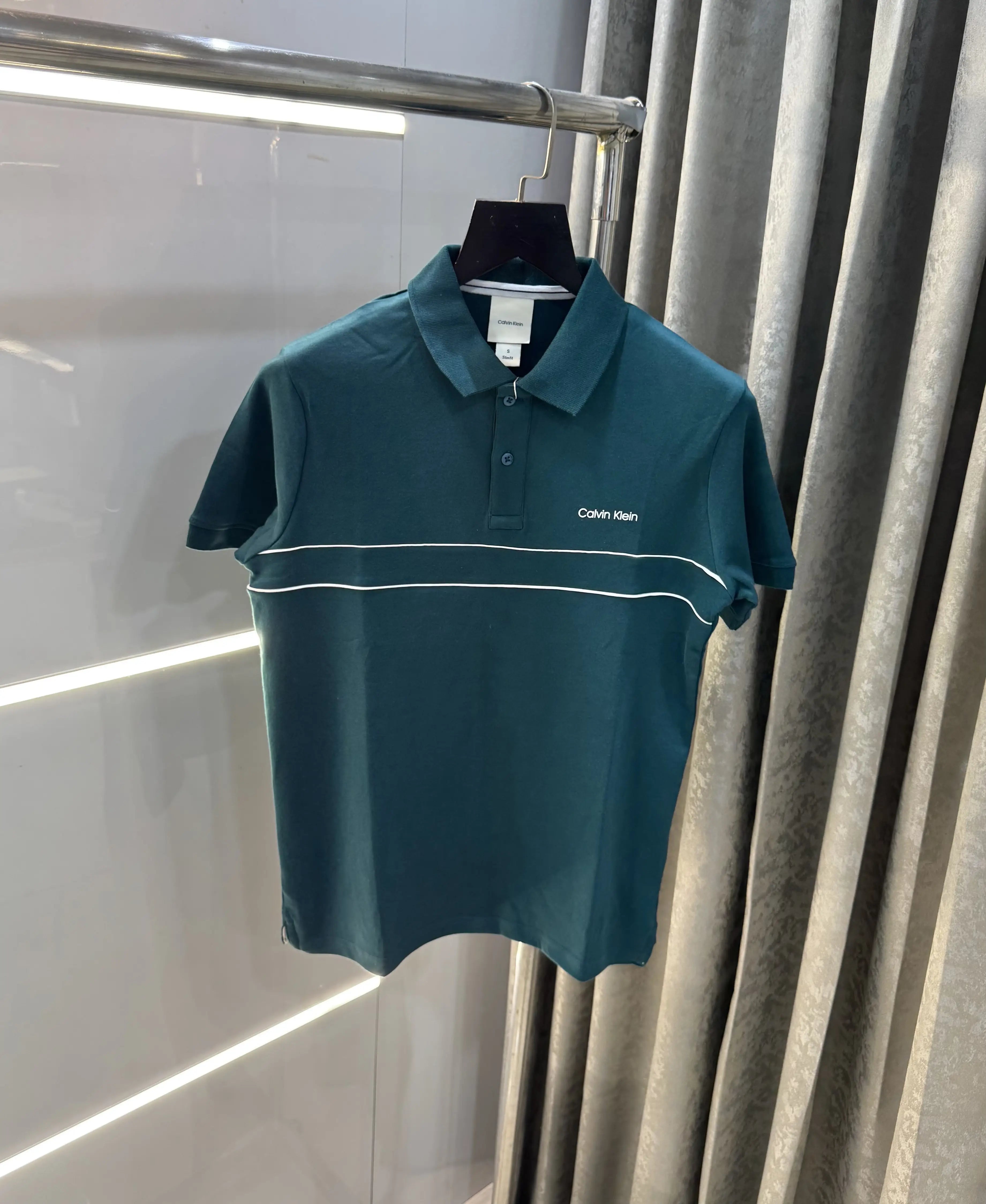 Calvin Klein Green Logo Work Premium Polo T-Shirt Main image