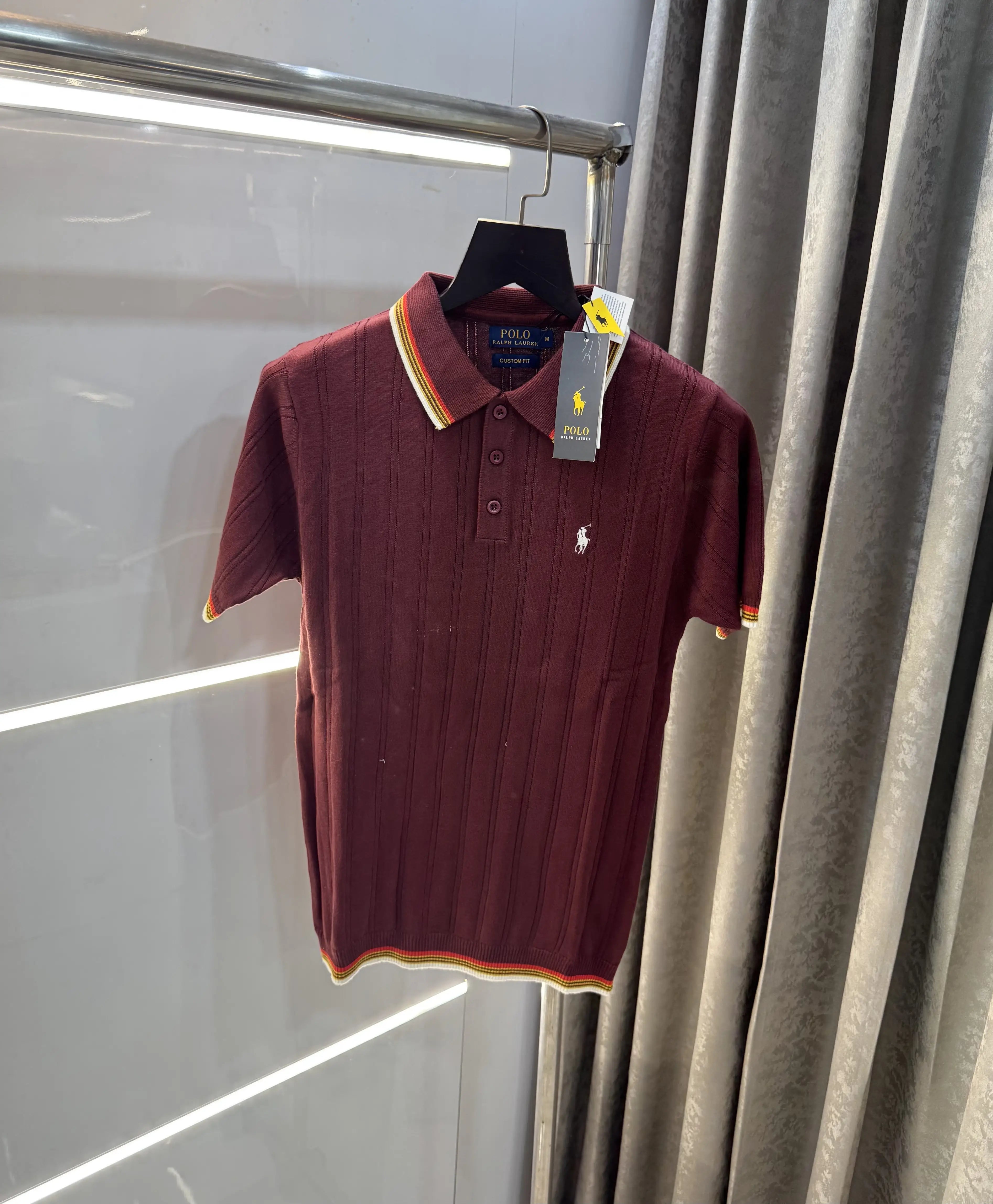 Ralph  Lauren Wine Premium Knitted Polo T-Shirt Secondary image