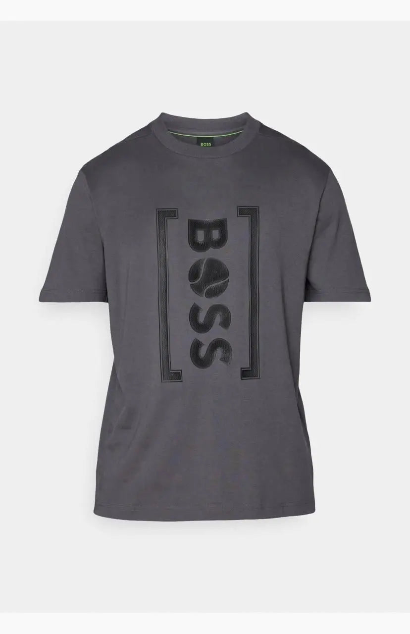 Hugo Boss Grey Logo Print Premium T-Shirt