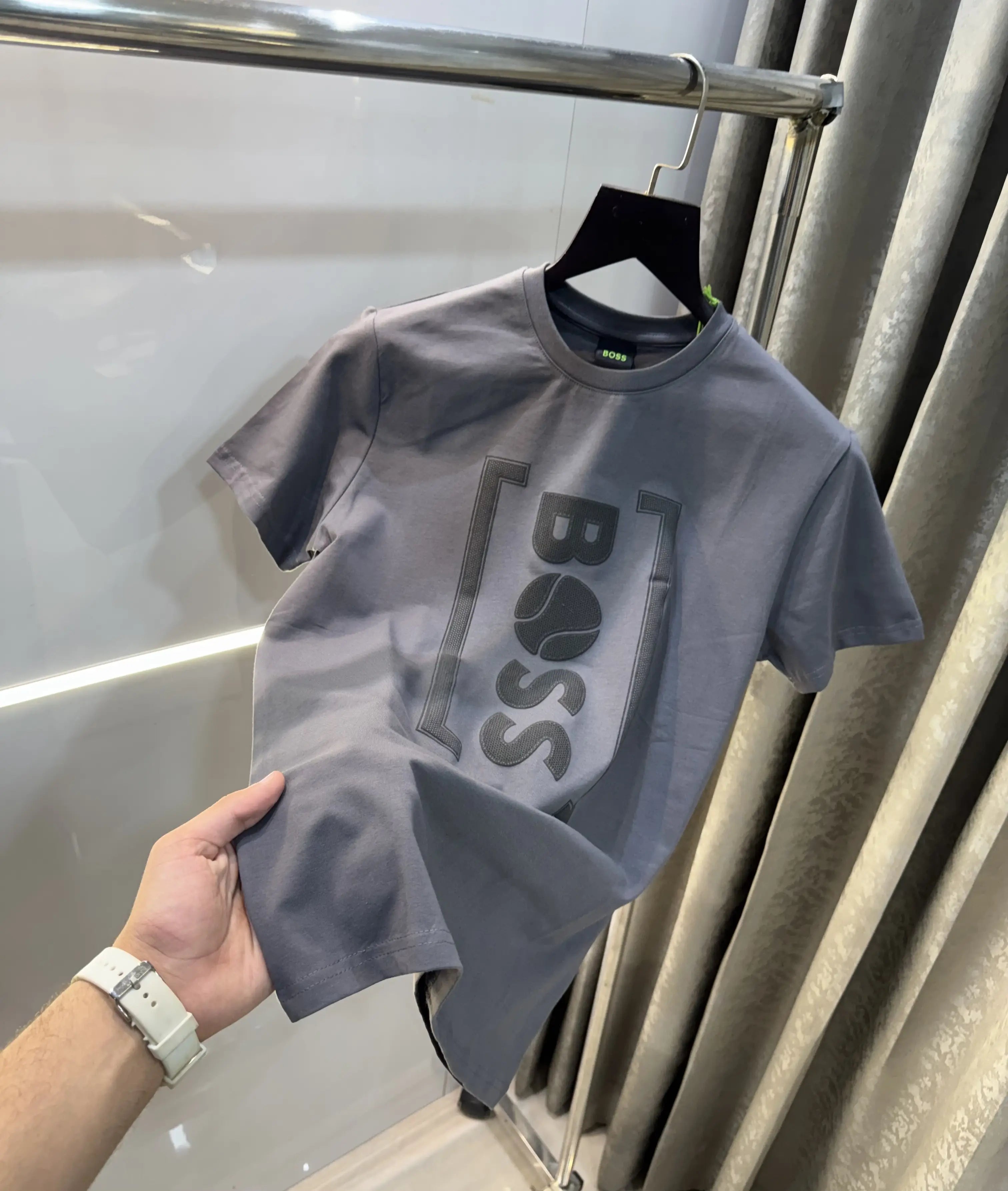 Hugo Boss Grey Logo Print Premium T-Shirt Main image