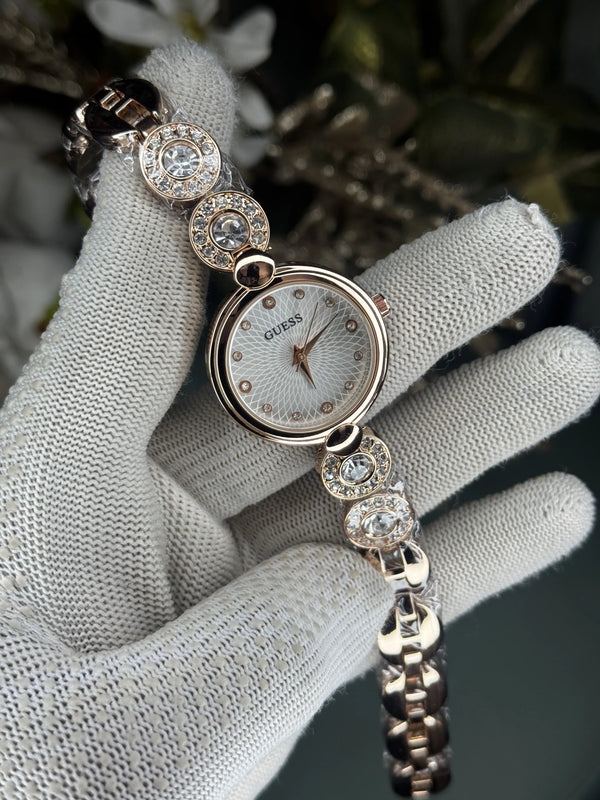 Guess Rose Gold White Premium Watch