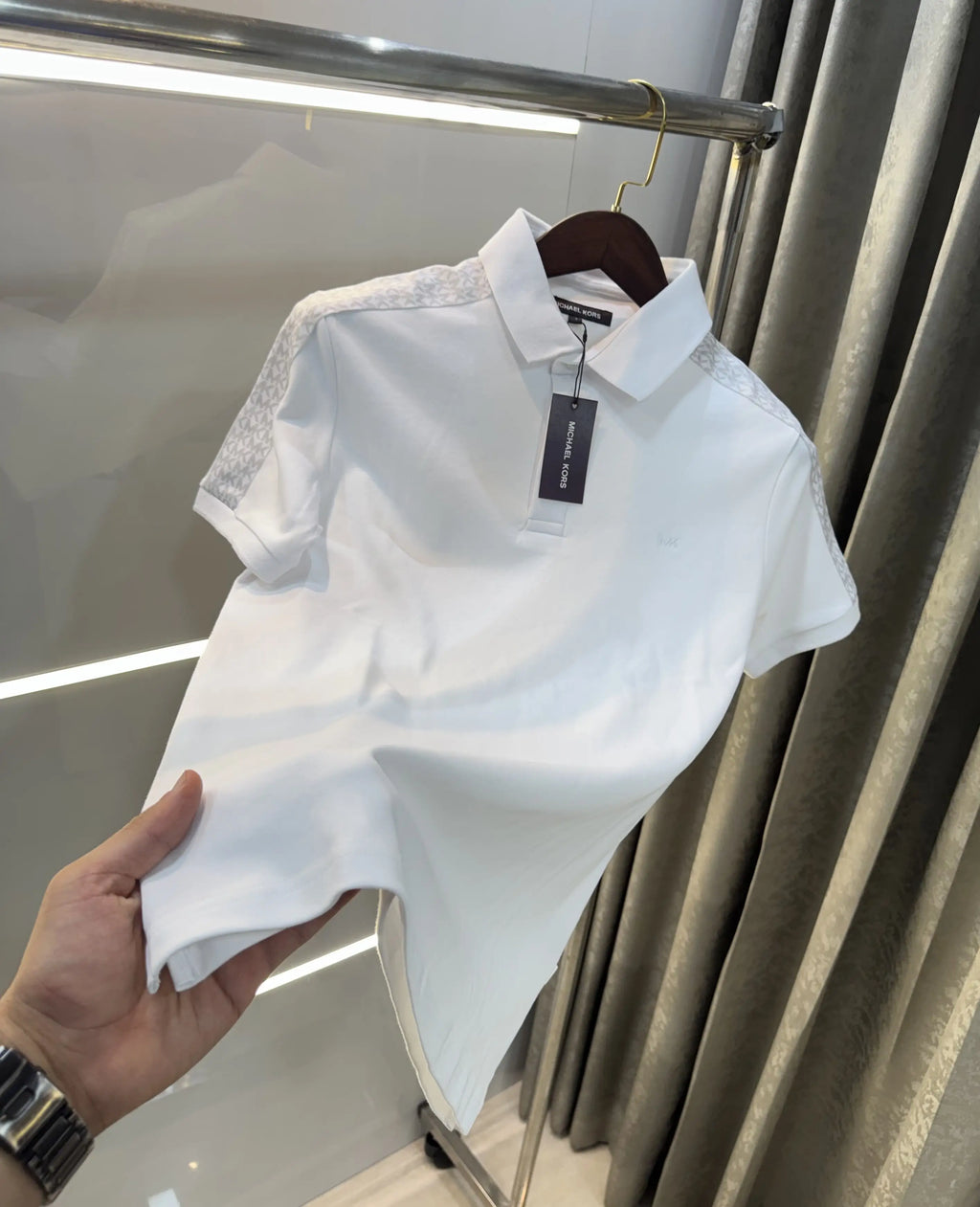 Michae l Kors White Premium Polo T-shirt