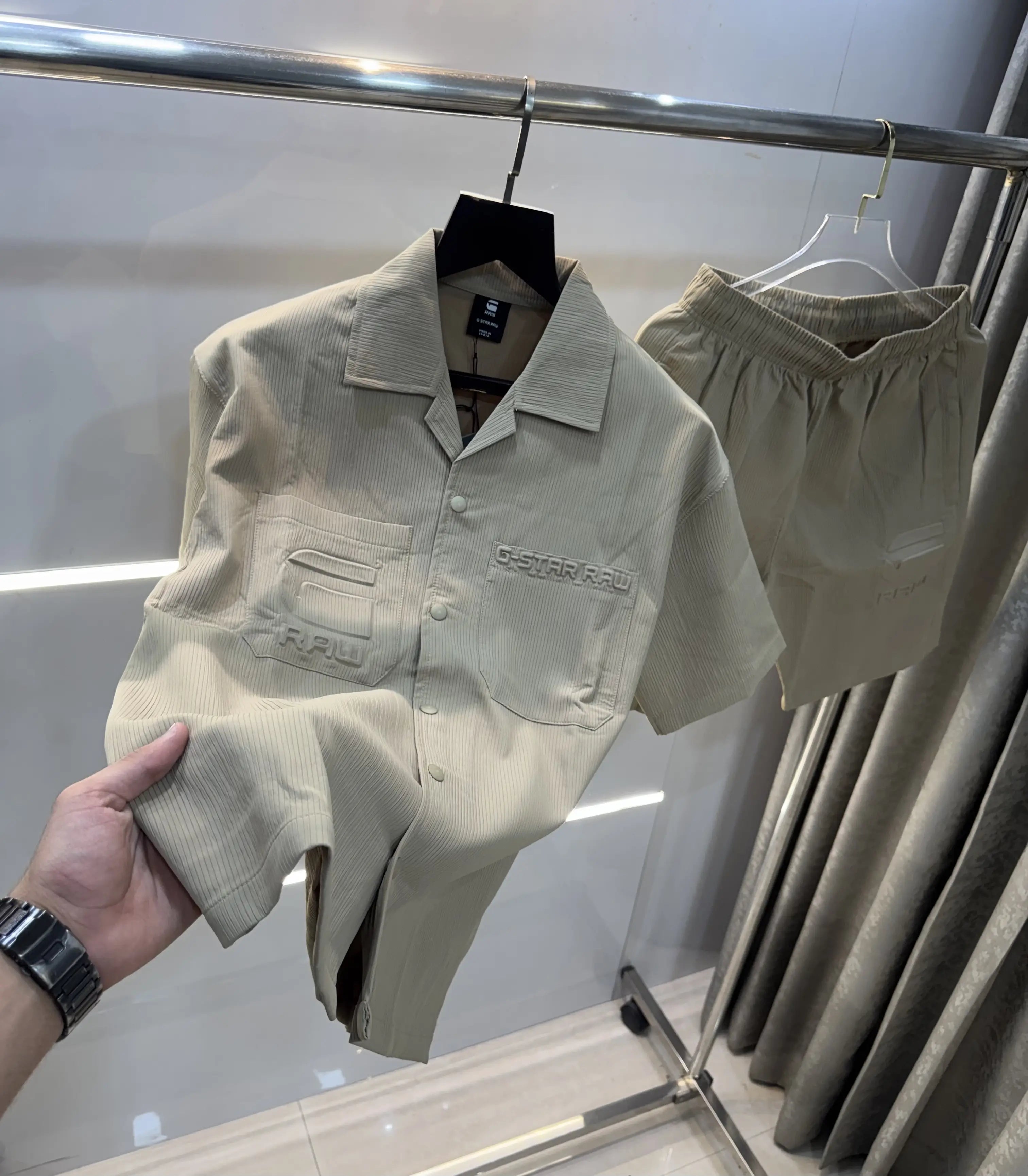 G-Star Raw Beige Logo Work Premium OversizedCord Set Secondary image