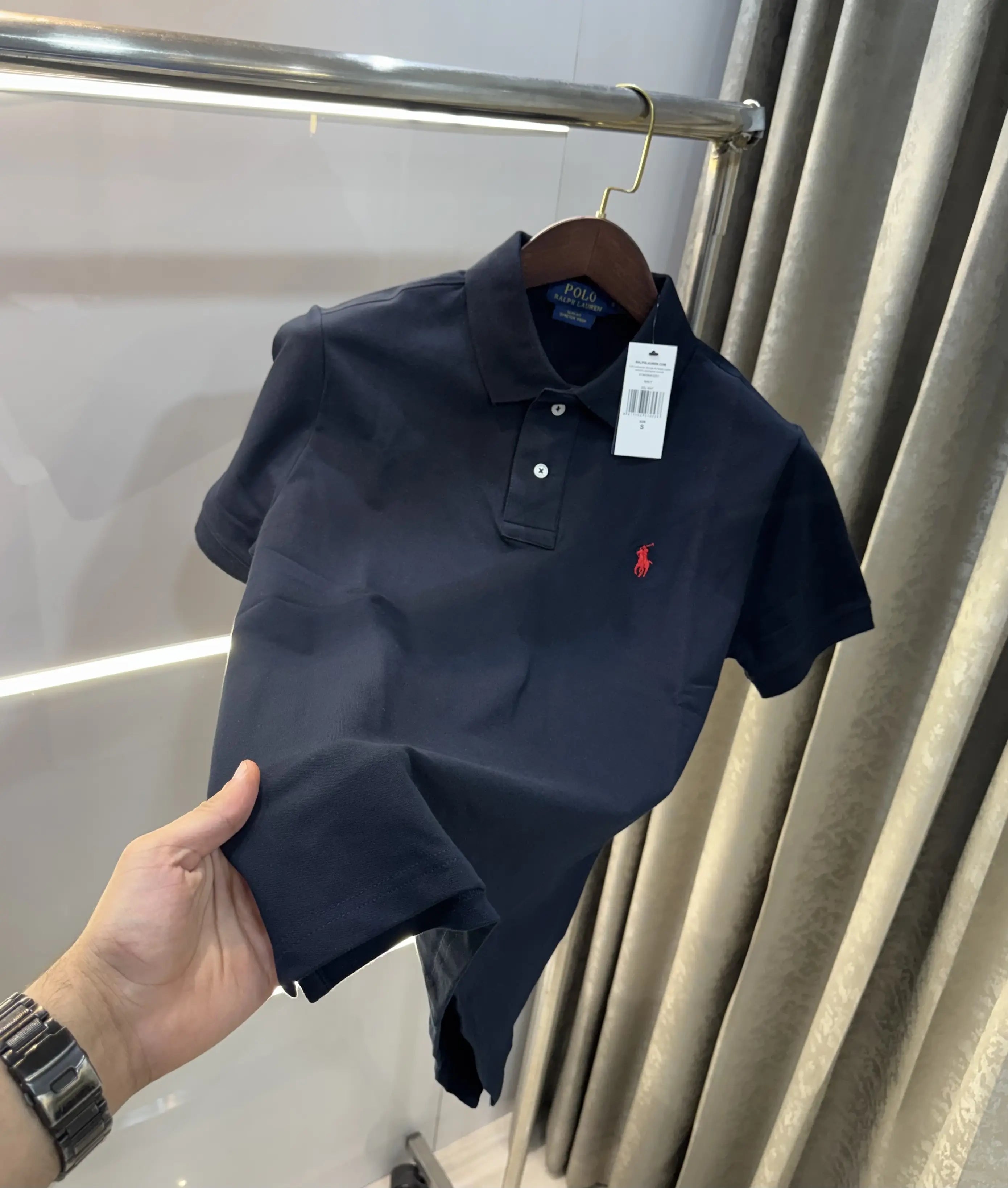 Ralph Lauren Navy Blue Embroidery Logo Knitted Polo T-shirt Secondary image