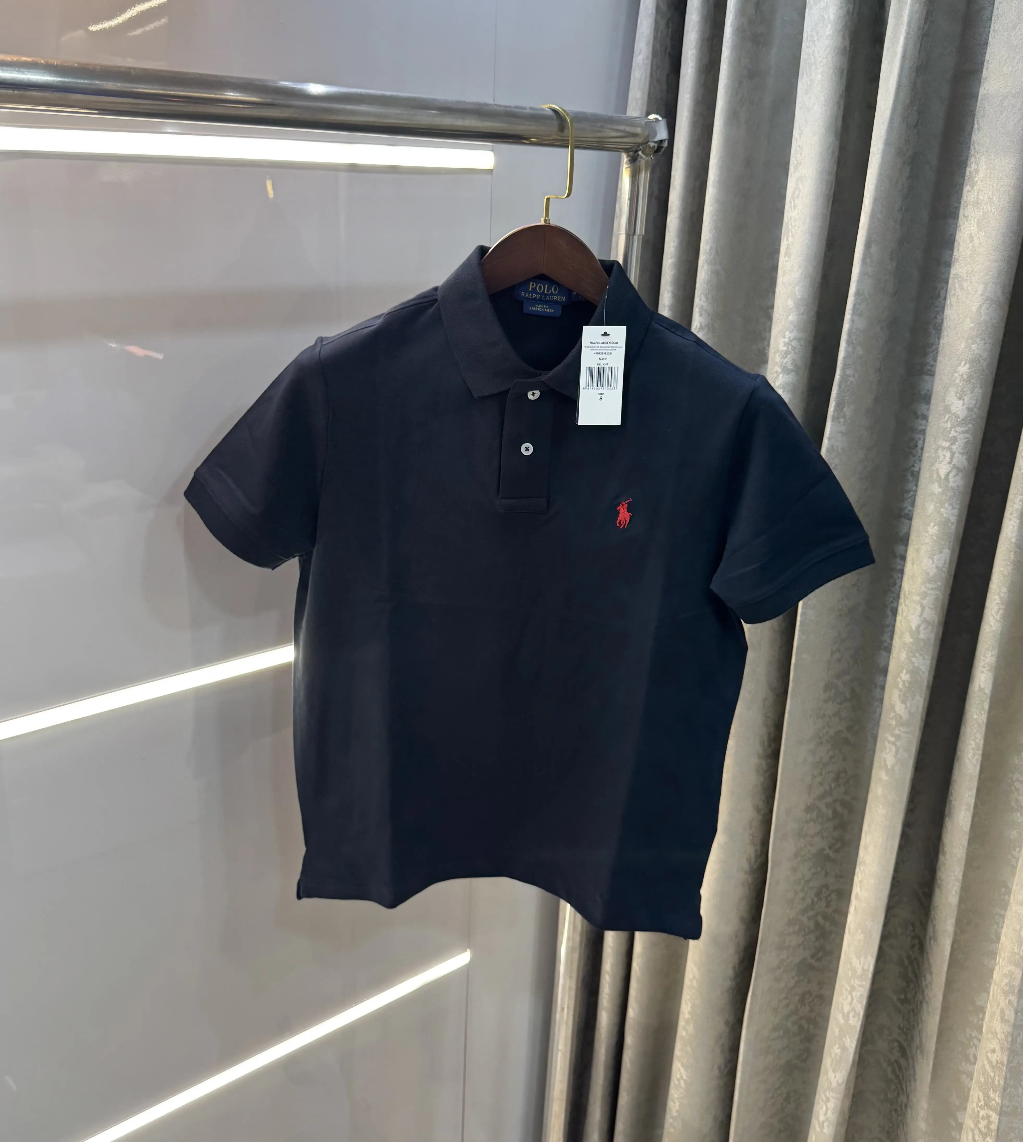 Ralph Lauren Navy Blue Embroidery Logo Knitted Polo T-shirt Main image