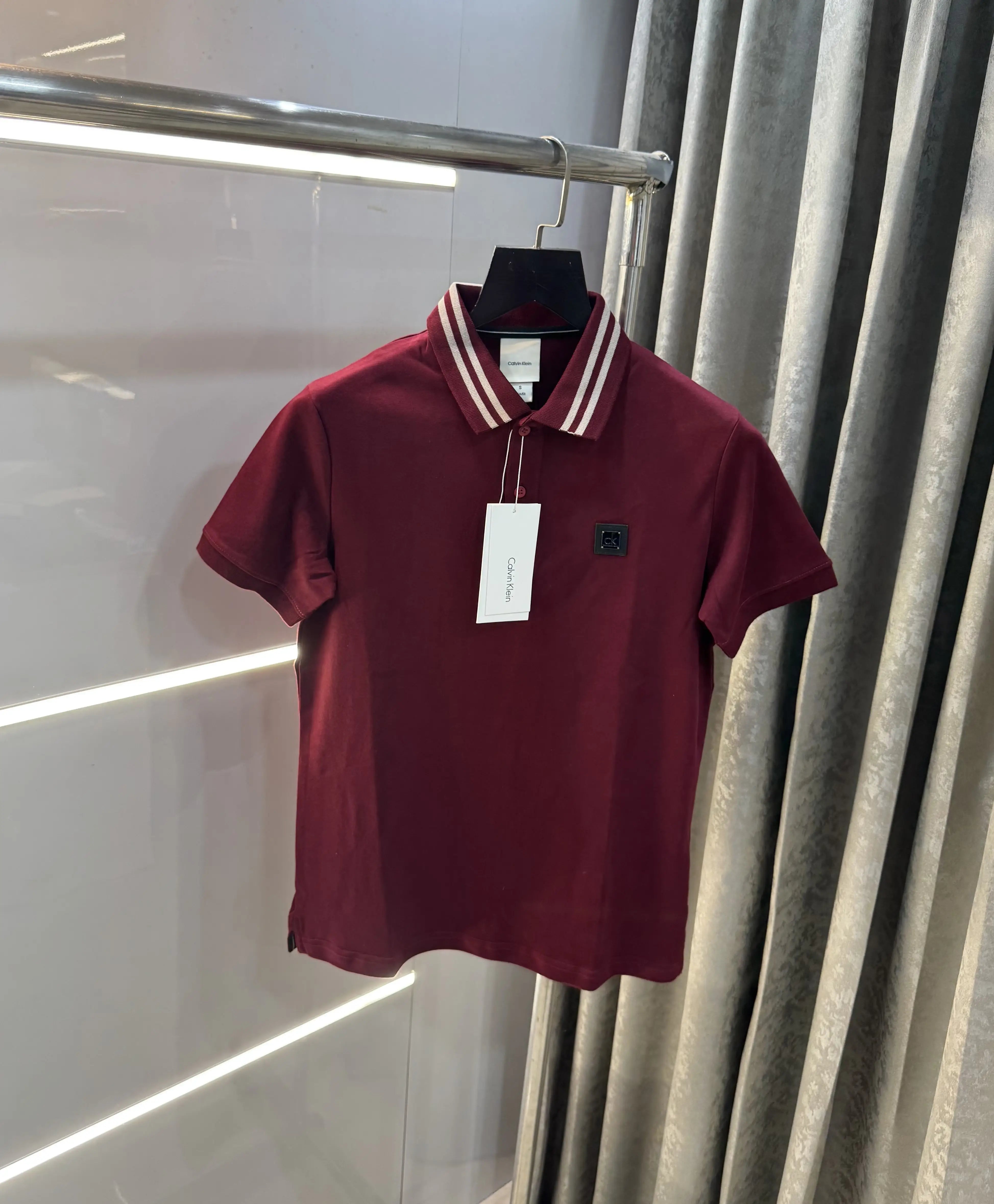 Calvin Klein Wine Logo Work Premium Polo T-Shirt Main image