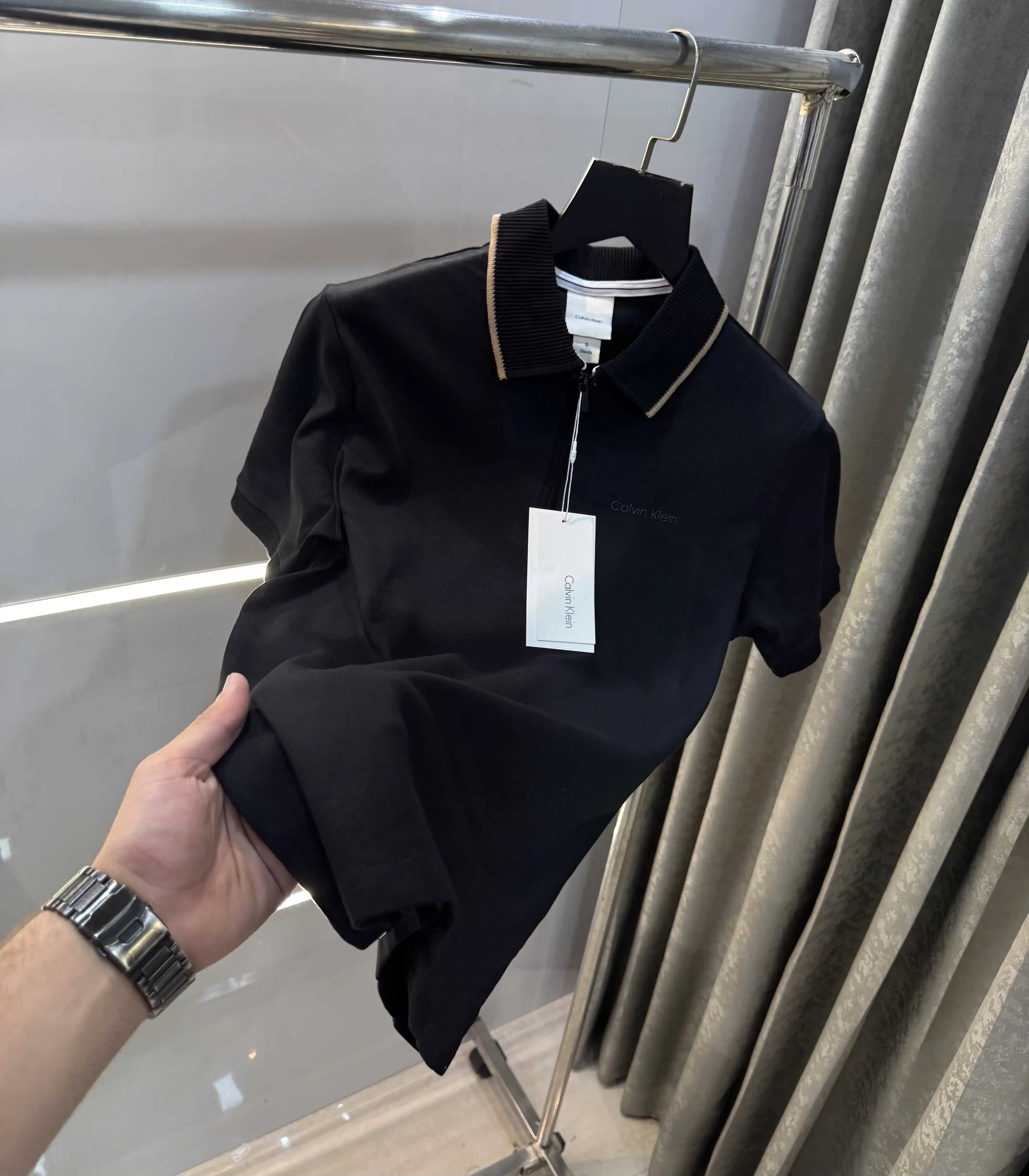 Calvin Klein Black Logo Work Premium Polo T-Shirt Main image
