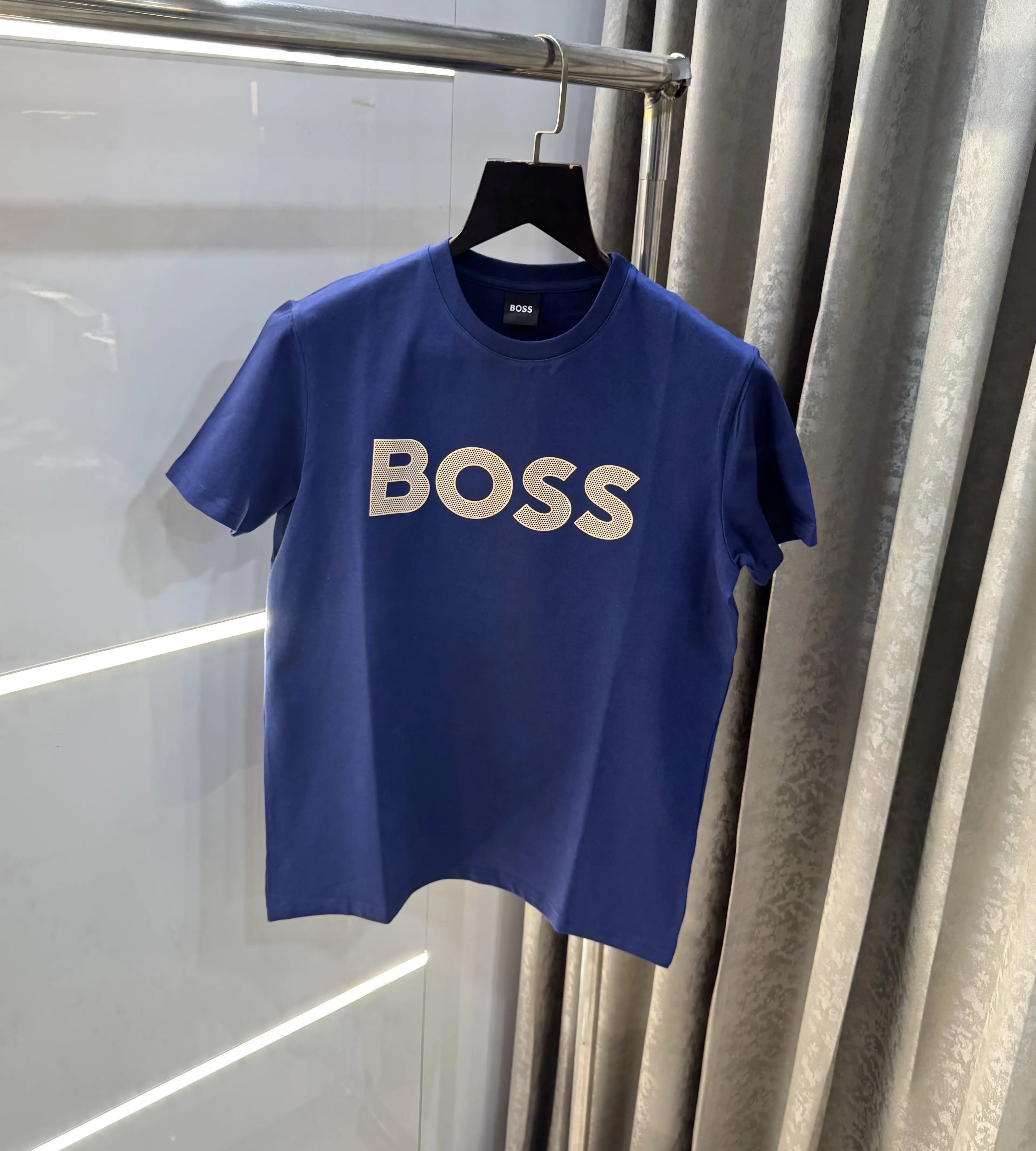 Hugo Boss Blue Logo Print Premium T-Shirt