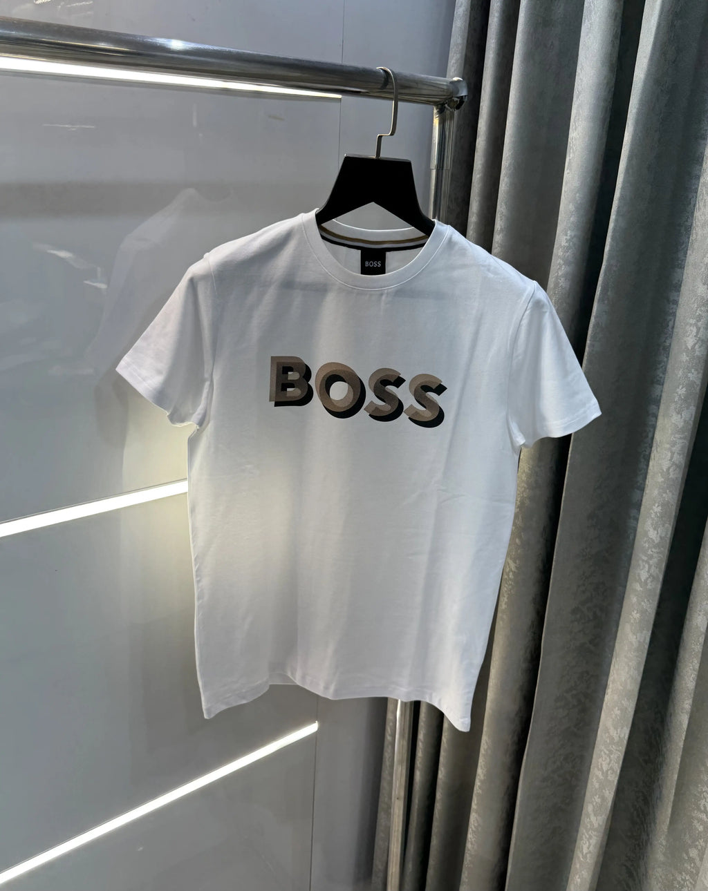 Hugo Boss White Logo Print Premium T-Shirt
