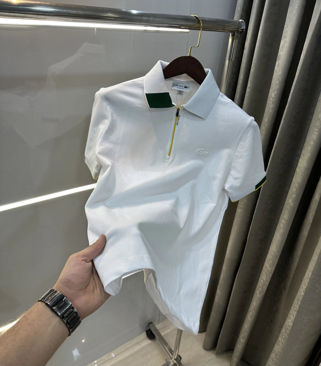 Lacost e White Logo Work Premium Polo T-Shirt