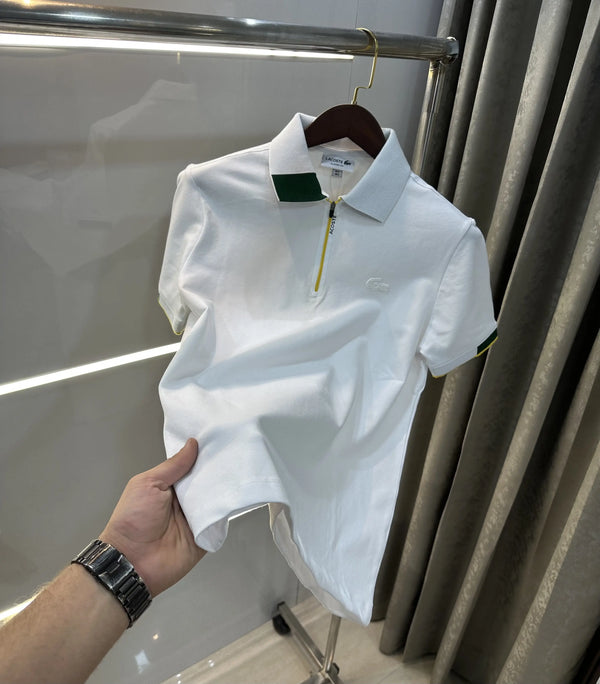 Lacost e White Logo Work Premium Polo T-Shirt