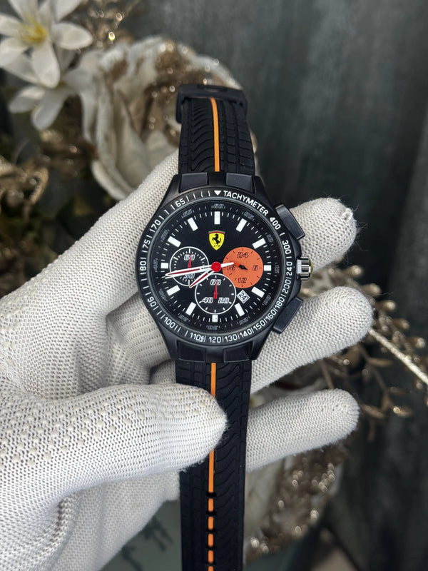 Ferrari Race Day Orange Black Premium Chronograph Watch