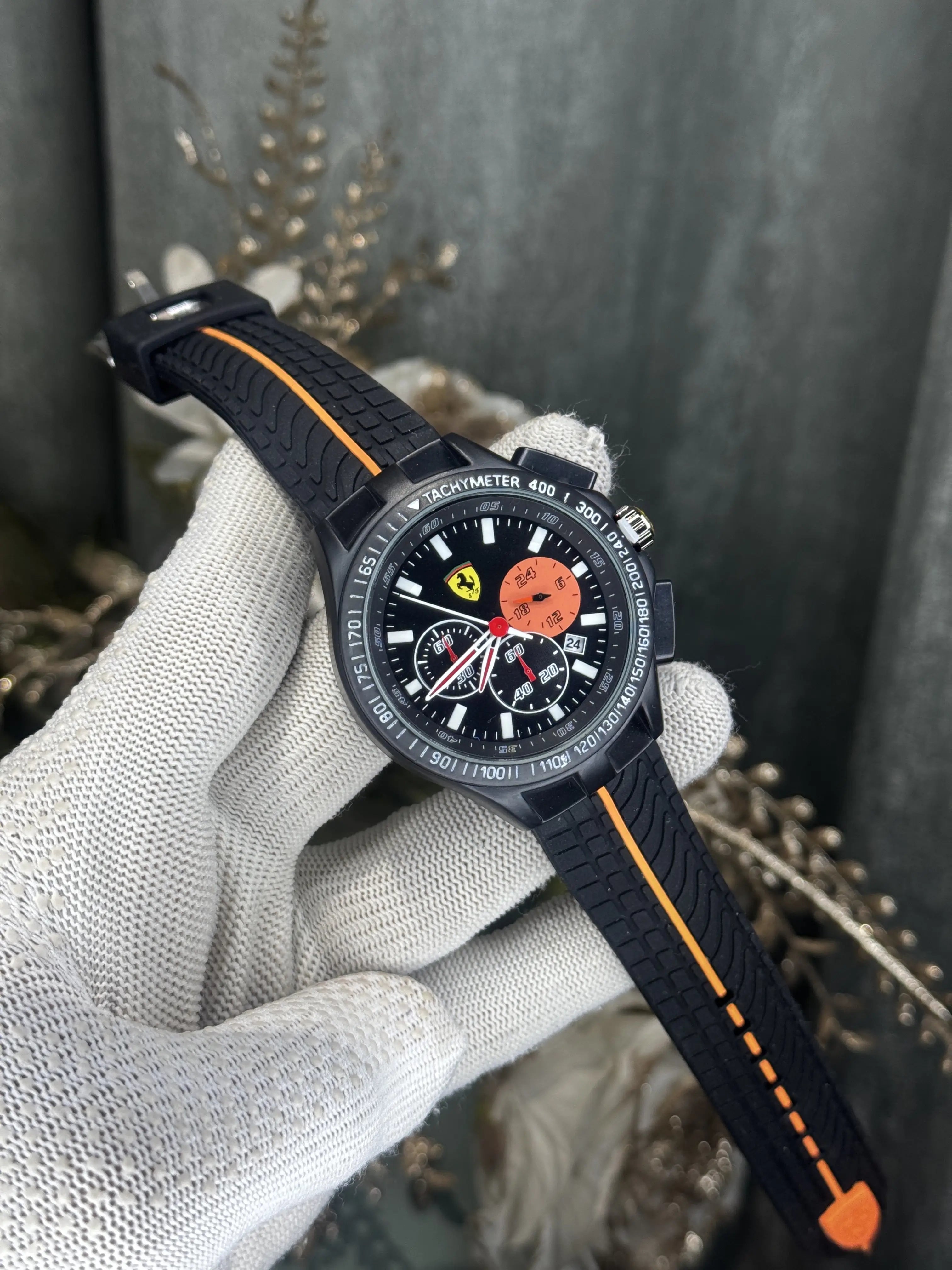 Ferrari Race Day Orange Black Premium Chronograph Watch