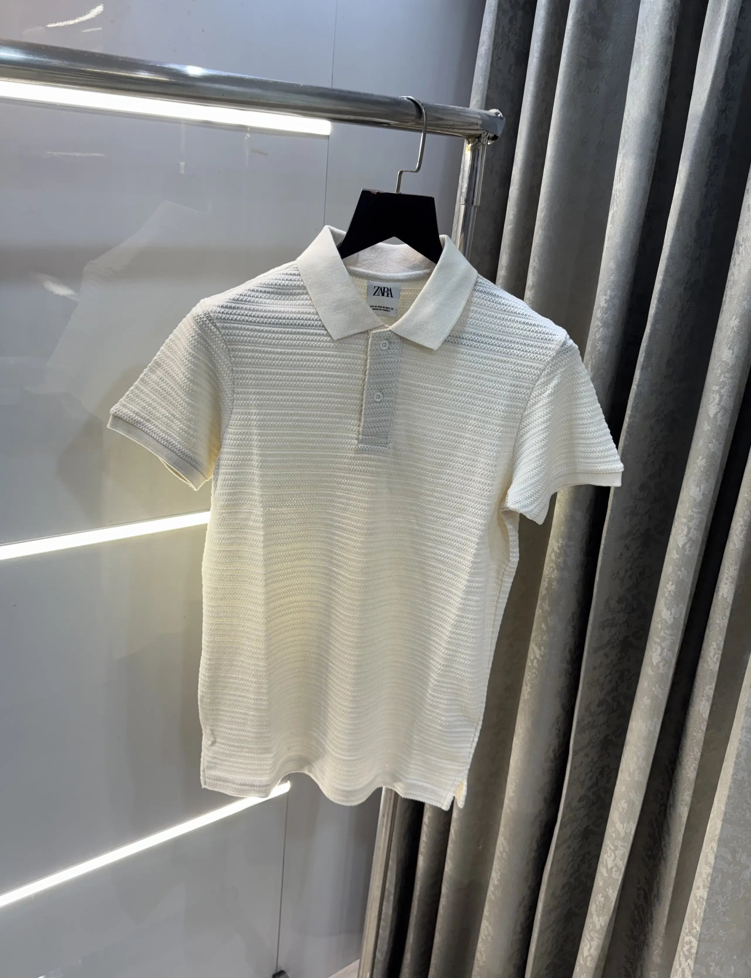 Zar a Cream Premium Knitted Polo T-Shirt Main image
