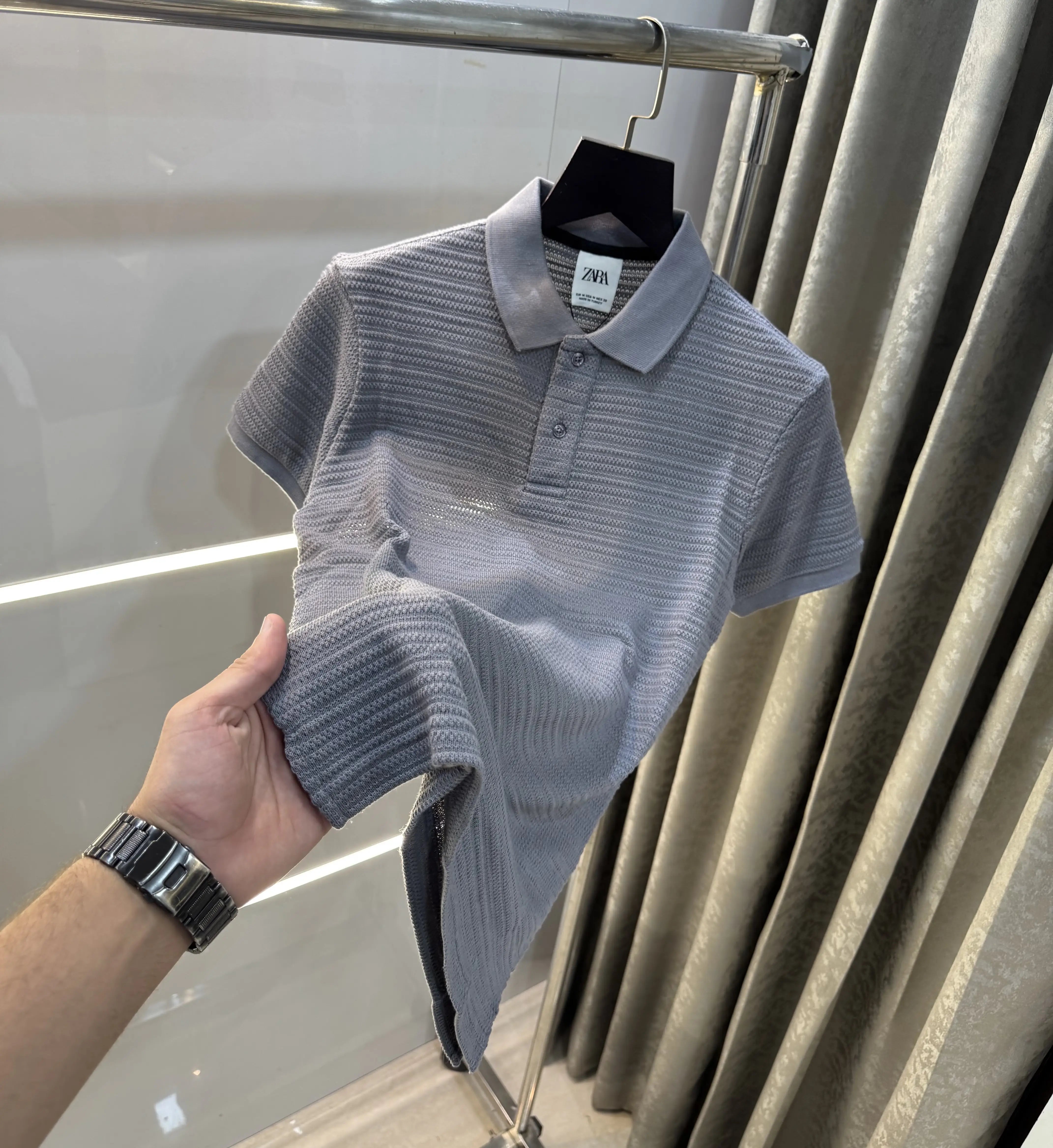 Zar a Grey Premium Knitted Polo T-Shirt Main image