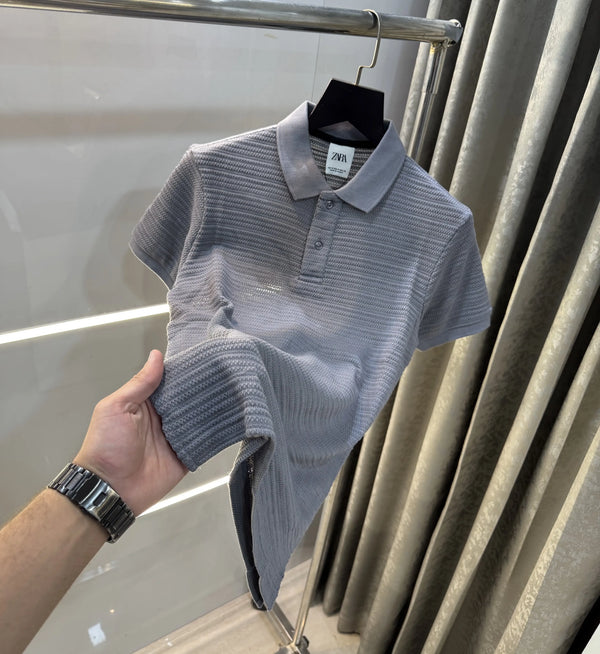 Zar a Grey Premium Knitted Polo T-Shirt