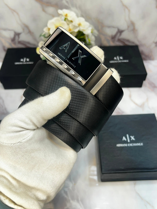 ARMANI EXCHANGE PREMIUM QUALITY AUTOLOCK REVESABLE BELT WITH OG BOX