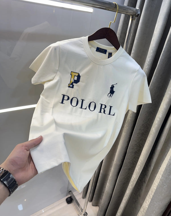 Ralph Lauren Cream Logo Work Premium T-Shirt