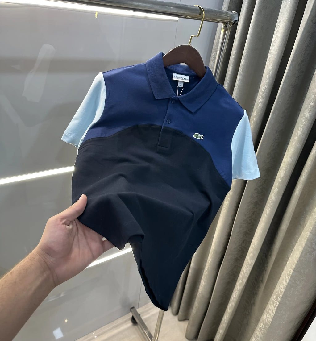 Lacost e Blue Embroidery Logo Premium Polo T-Shirt