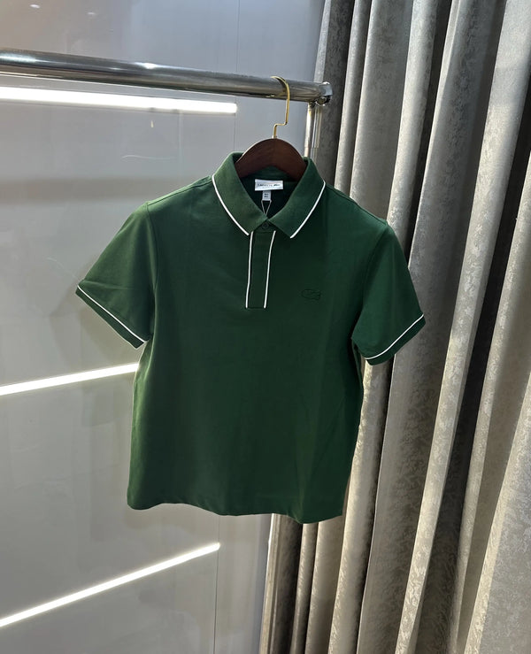 Lacost e Olive Embroidery Logo Premium Polo T-Shirt
