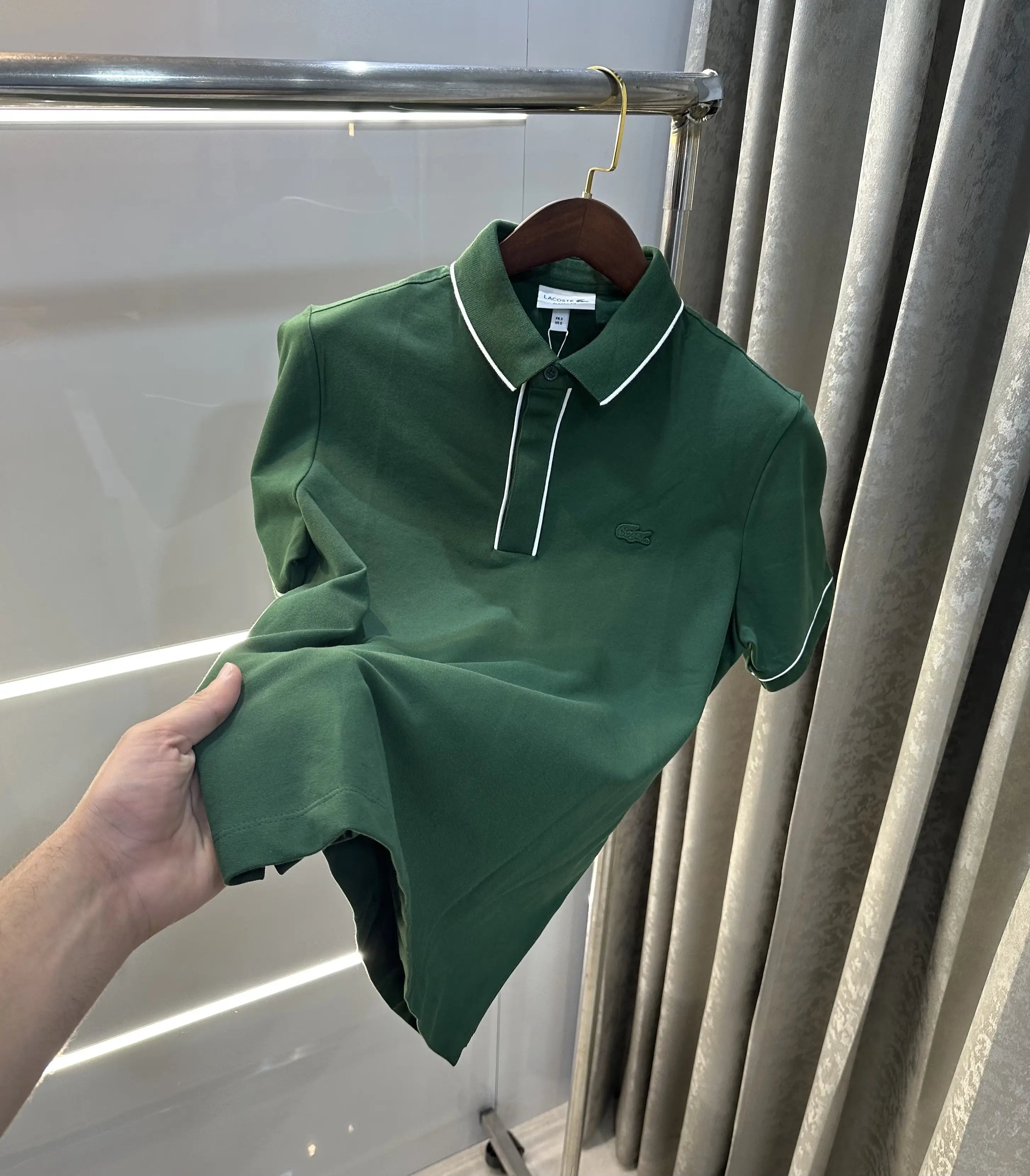 Lacost e Olive Embroidery Logo Premium Polo T-Shirt