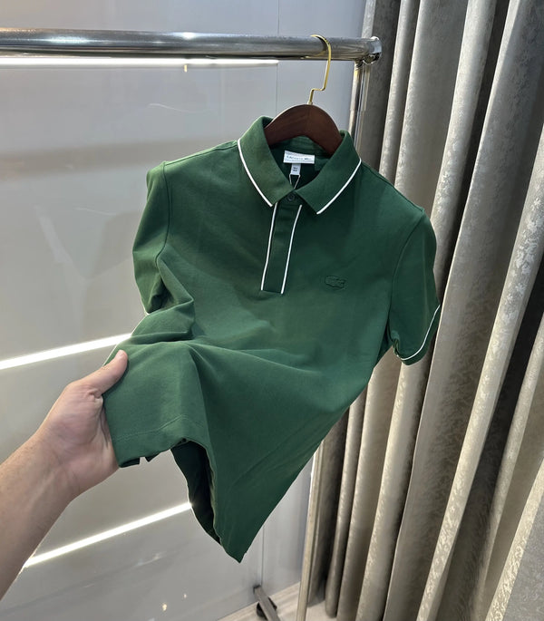 Lacost e Olive Embroidery Logo Premium Polo T-Shirt