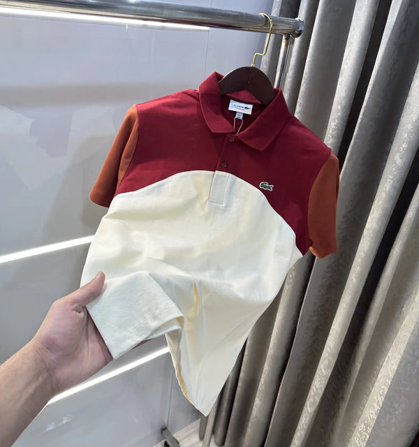 Lacost e Cream Embroidery Logo Premium Polo T-Shirt