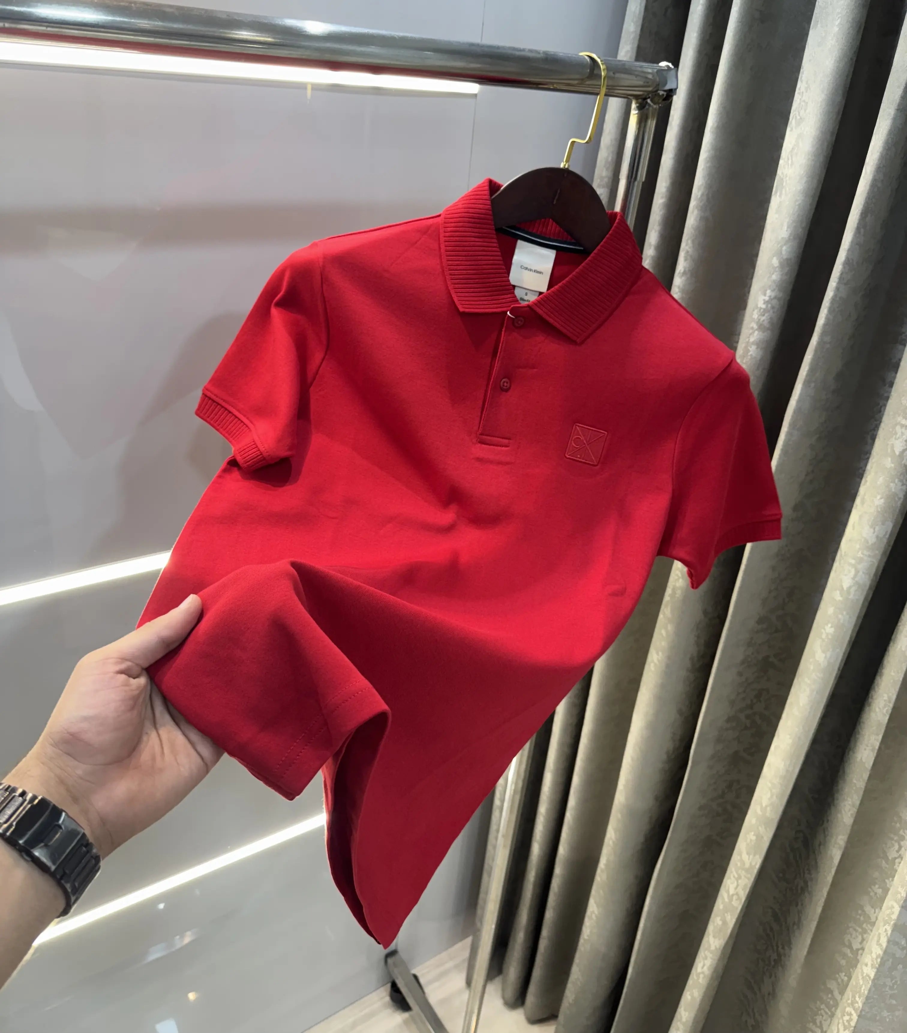 Calvin Klein Red Logo Work Premium Polo T-Shirt Secondary image